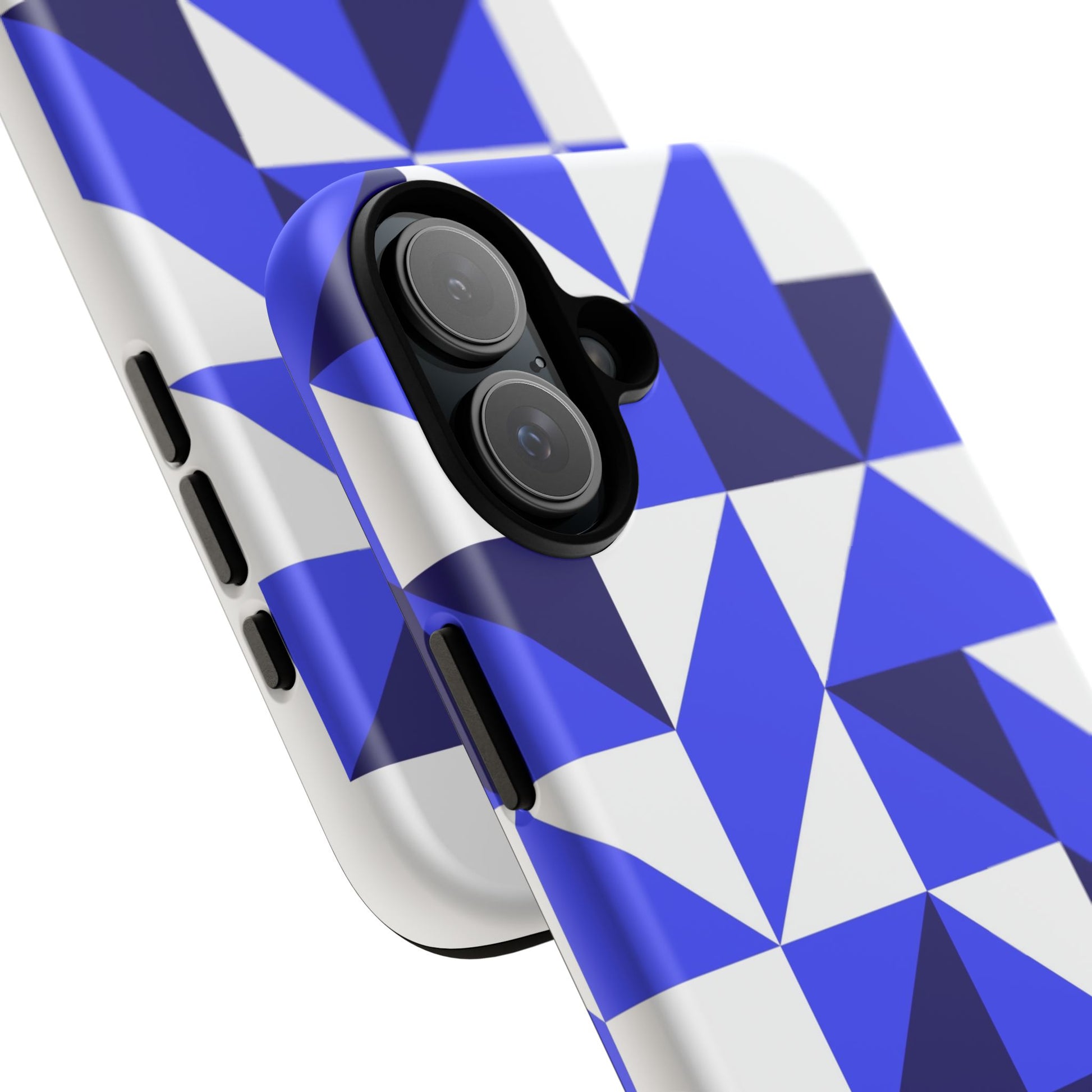 Blue Geometric Phone Case, Tough Cases, Stylish Phone Cover, Great for Gifts, Trendy Accessory, Abstract Pattern Design - FORMO