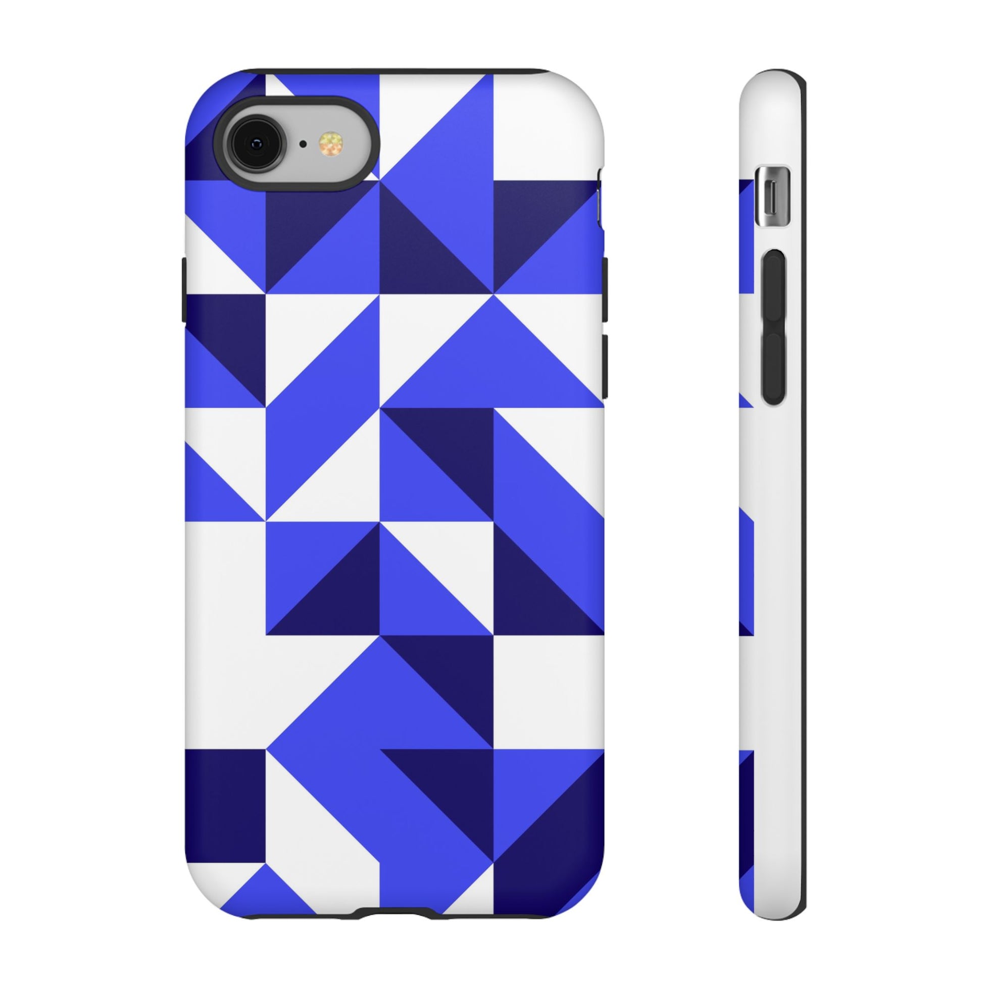 Blue Geometric Phone Case, Tough Cases, Stylish Phone Cover, Great for Gifts, Trendy Accessory, Abstract Pattern Design - FORMO
