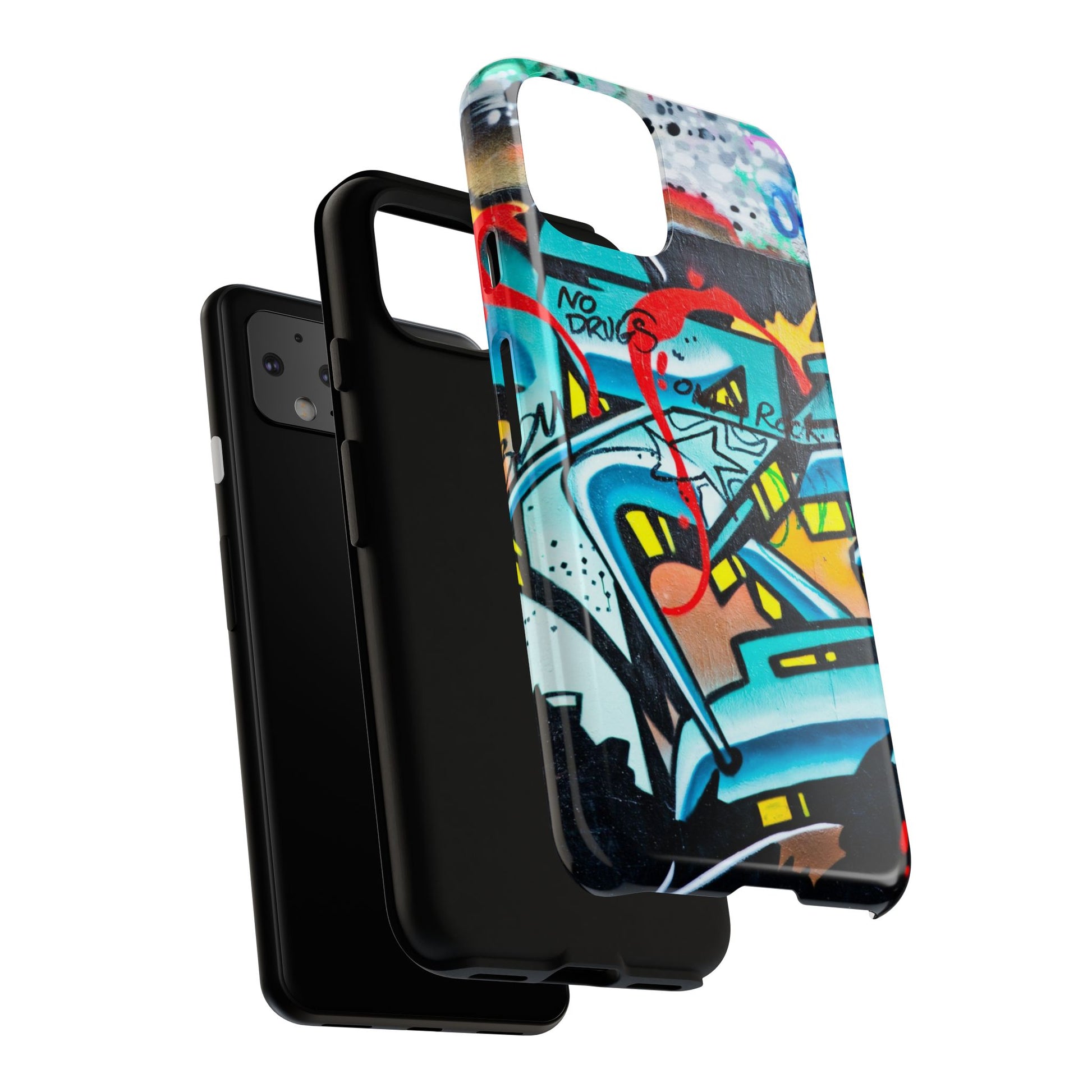 Edgy Phone Case with Graffiti Design, Tough Phone Case for Artists, Urban Style Phone Accessory, Graffiti Art Case, Unique Gift for Teens - FORMO