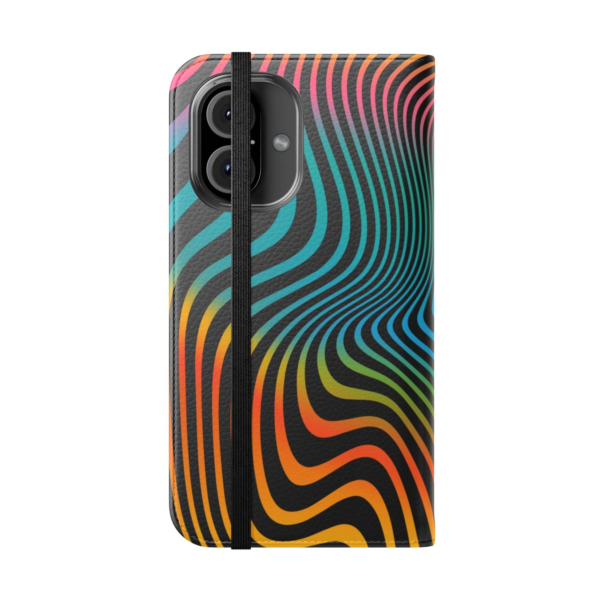 Vibrant Abstract Flip Case for Phone, Colorful Phone Wallet, Trendy Protective Cover, Unique Gift for Tech Lovers, Modern Accessories - FORMO