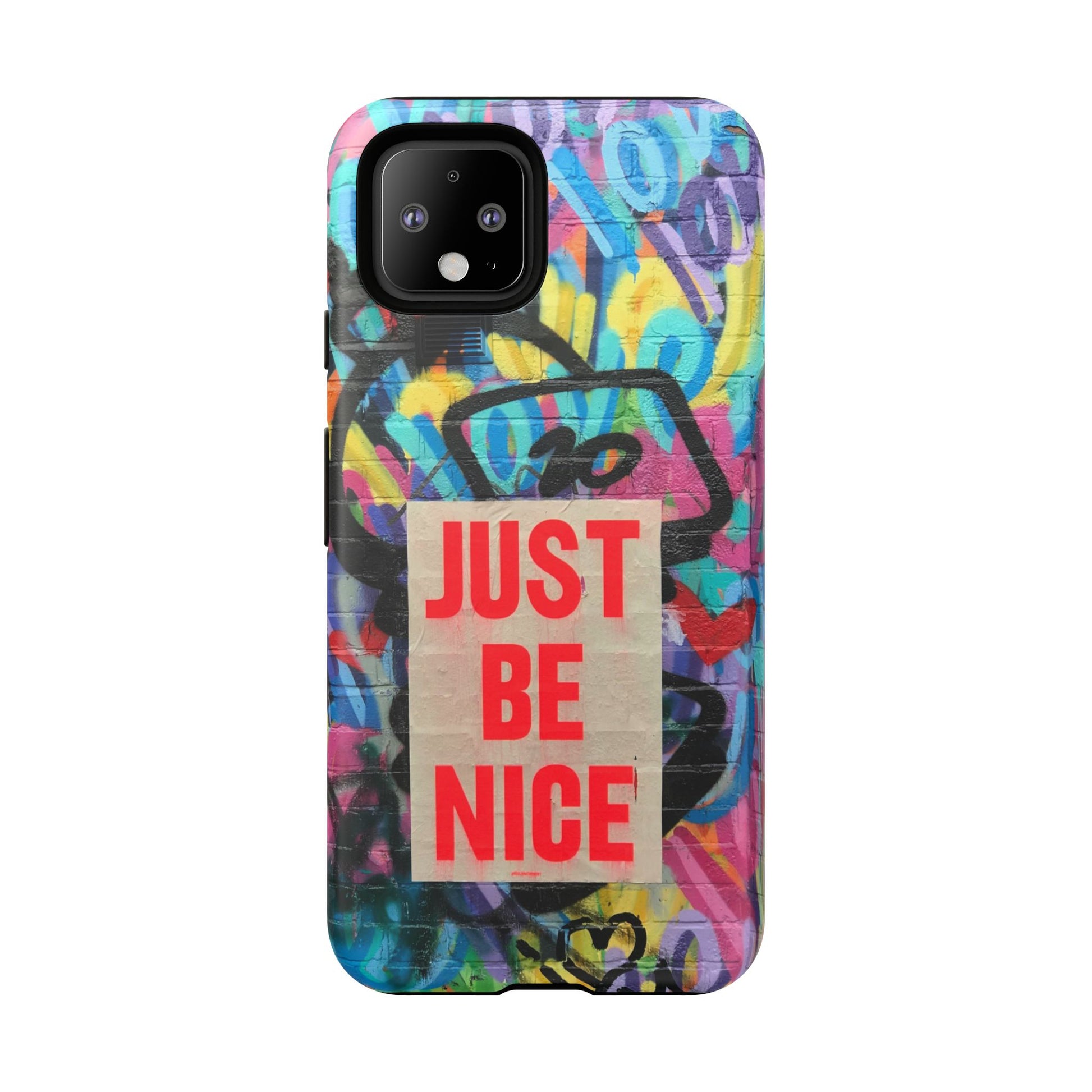 Colorful Phone Case - Just Be Nice Design, Motivational Gift, Phone Accessories, Unique Custom Case, Positive Vibe Tech Gear - FORMO