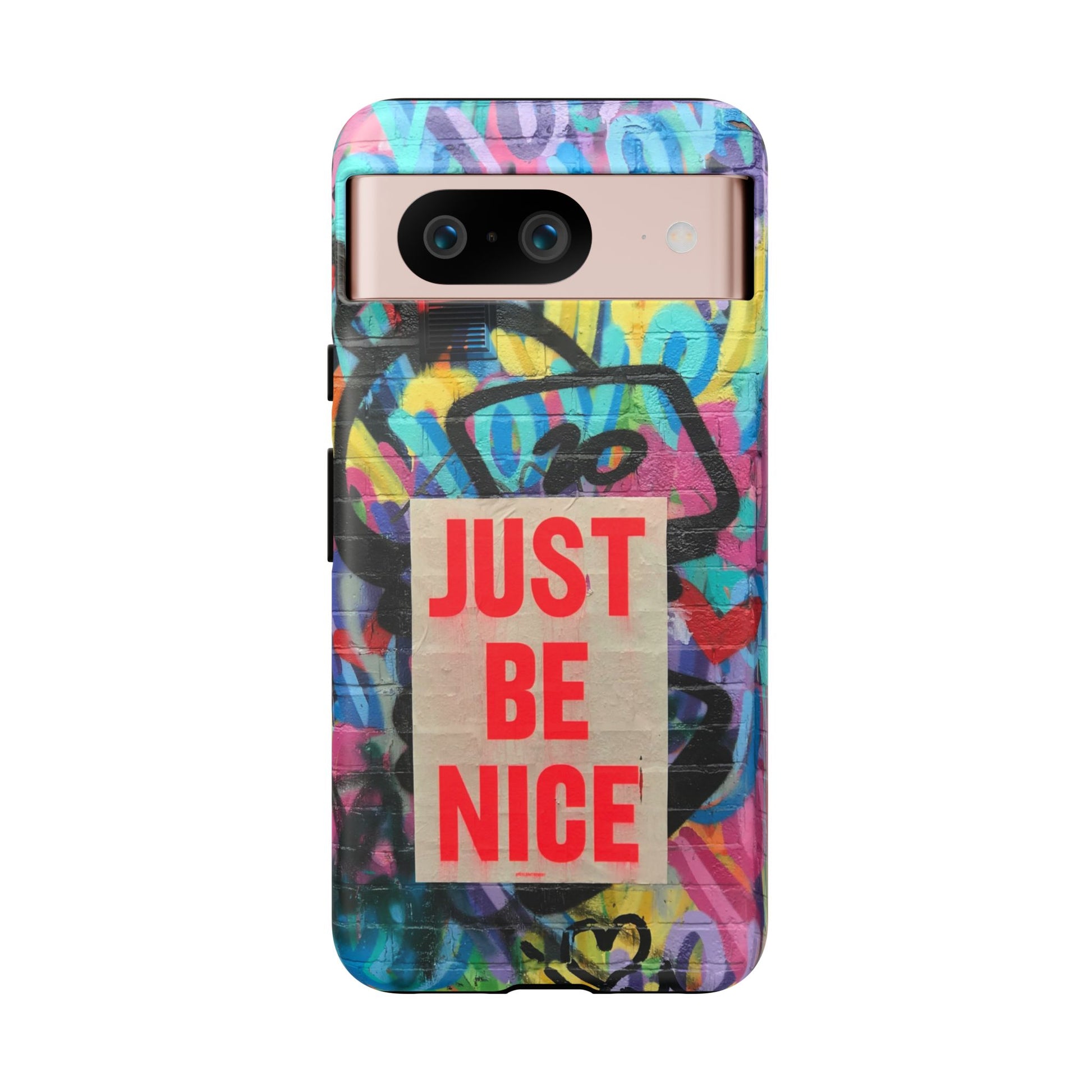 Colorful Phone Case - Just Be Nice Design, Motivational Gift, Phone Accessories, Unique Custom Case, Positive Vibe Tech Gear - FORMO