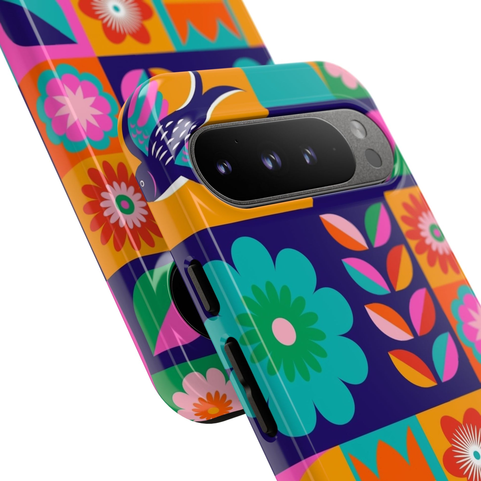 Colorful Floral Phone Case, Tough Cases for Protection, Vibrant Design Cover for Gift, Stylish Cell Phone Accessory, Fun Floral Designs - FORMO