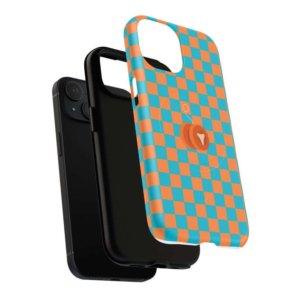 Vibrant Tough Magnetic Phone Case for Protection, Checkerboard Design for Tech Lovers, Gift for Birthdays, Holidays, or Daily Use