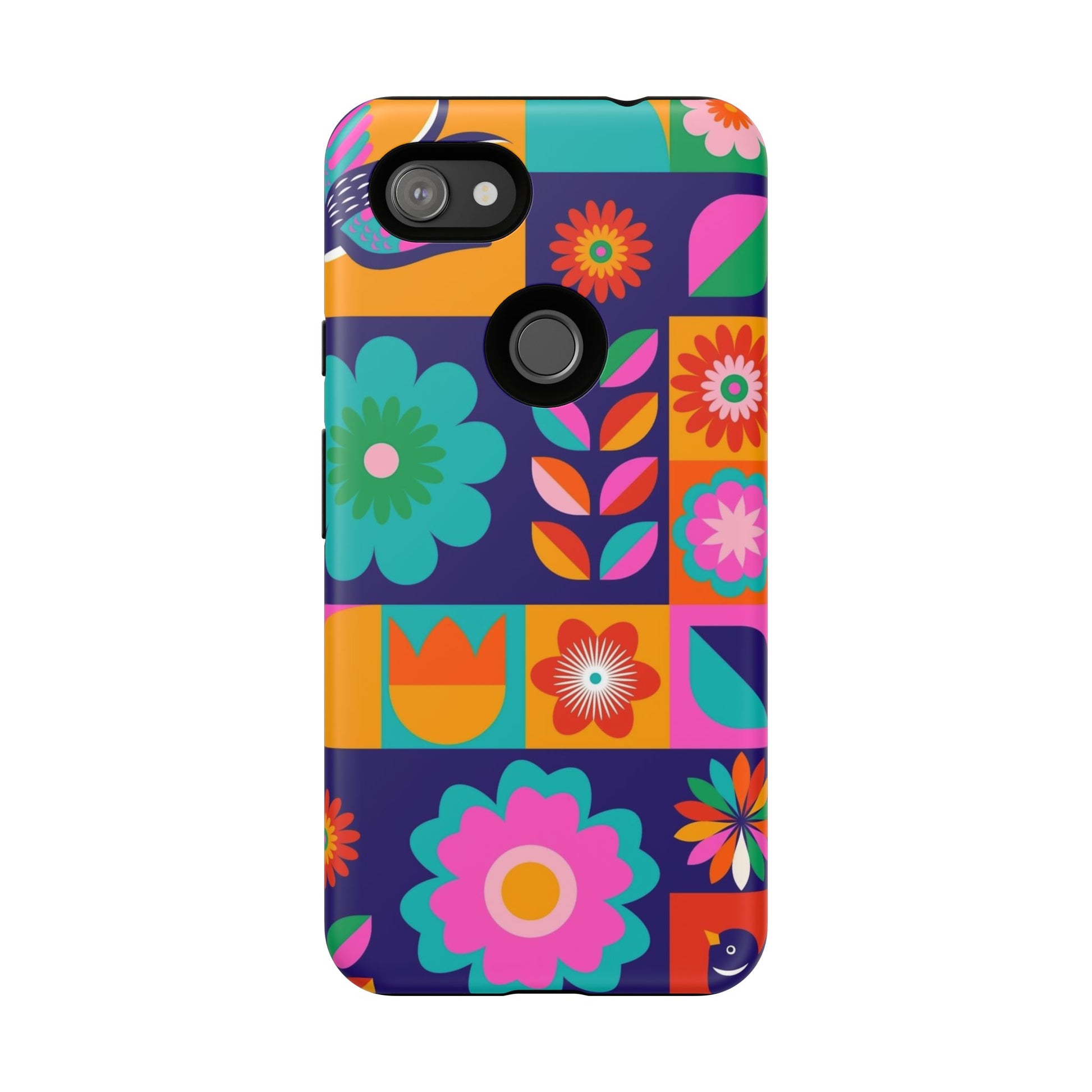 Colorful Floral Phone Case, Tough Cases for Protection, Vibrant Design Cover for Gift, Stylish Cell Phone Accessory, Fun Floral Designs - FORMO