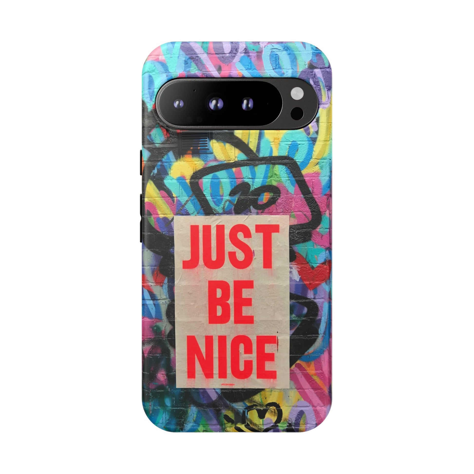 Colorful Phone Case - Just Be Nice Design, Motivational Gift, Phone Accessories, Unique Custom Case, Positive Vibe Tech Gear - FORMO