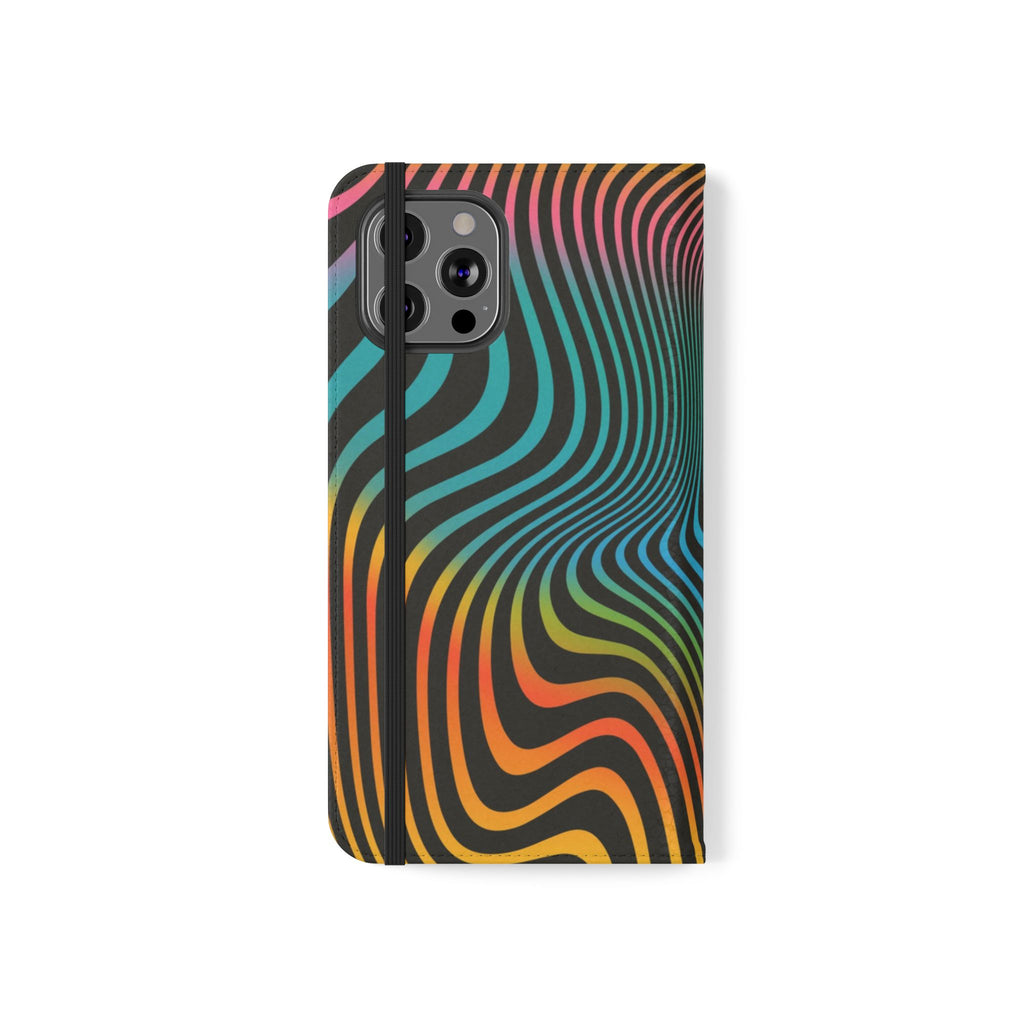 Vibrant Abstract Flip Case for Phone, Colorful Phone Wallet, Trendy Protective Cover, Unique Gift for Tech Lovers, Modern Accessories - FORMO