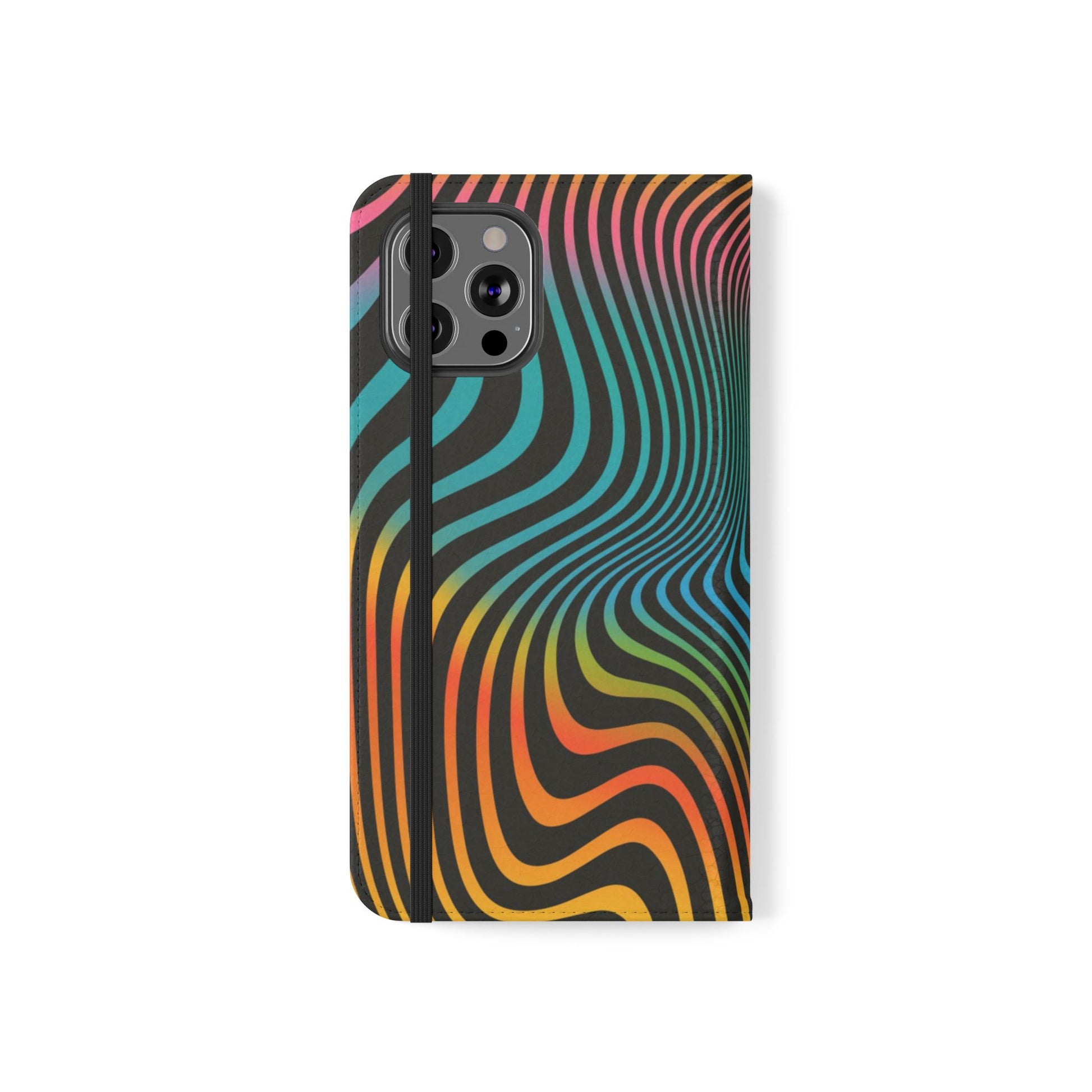 Vibrant Abstract Flip Case for Phone, Colorful Phone Wallet, Trendy Protective Cover, Unique Gift for Tech Lovers, Modern Accessories - FORMO