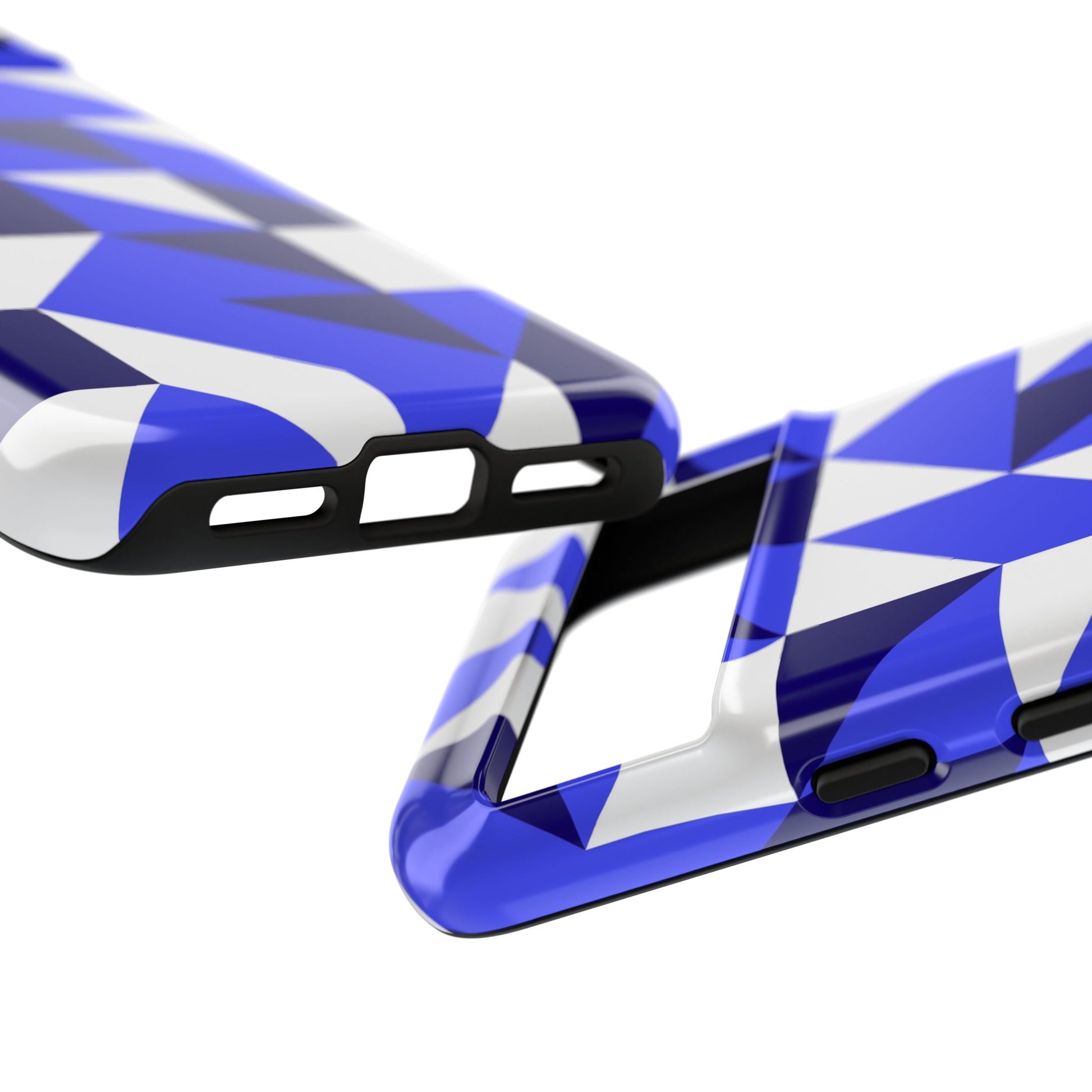 Blue Geometric Phone Case, Tough Cases, Stylish Phone Cover, Great for Gifts, Trendy Accessory, Abstract Pattern Design - FORMO