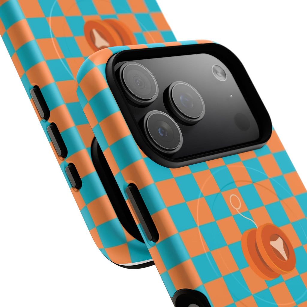 Vibrant Tough Magnetic Phone Case for Protection, Checkerboard Design for Tech Lovers, Gift for Birthdays, Holidays, or Daily Use