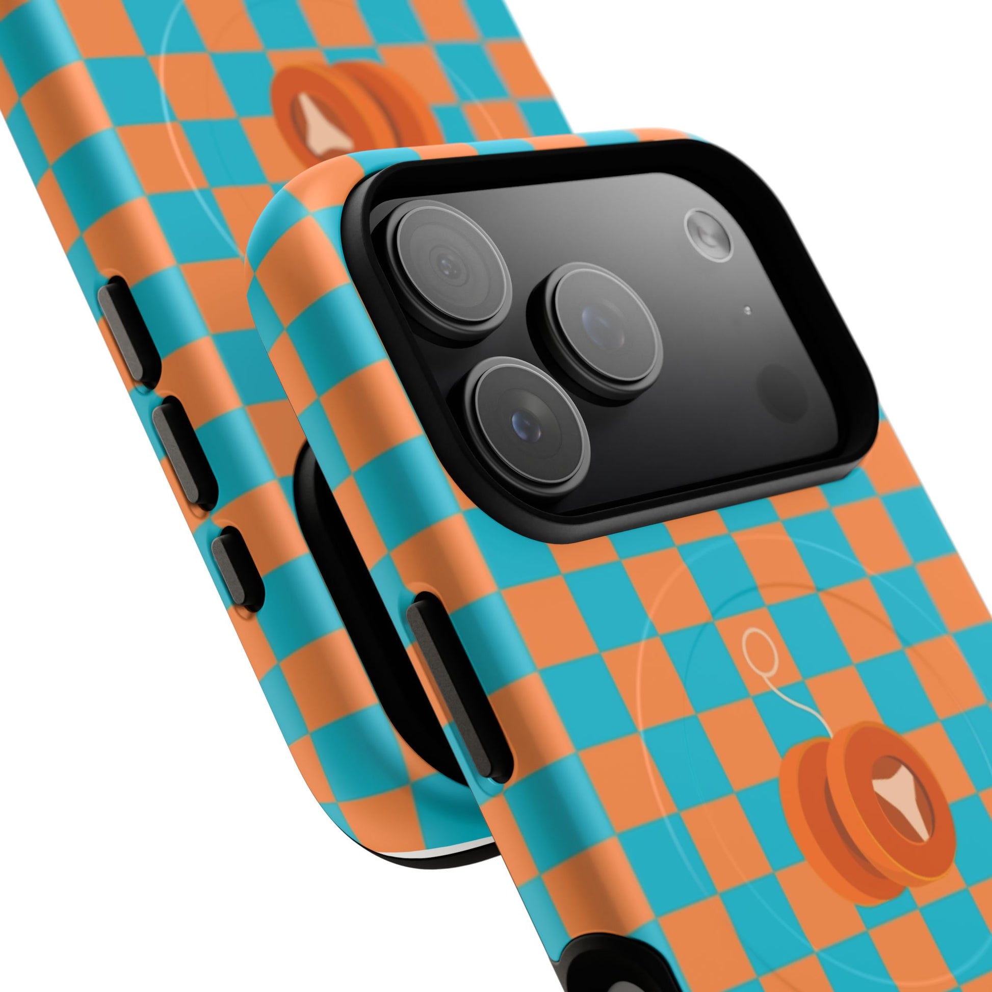 Vibrant Tough Magnetic Phone Case for Protection, Checkerboard Design for Tech Lovers, Gift for Birthdays, Holidays, or Daily Use