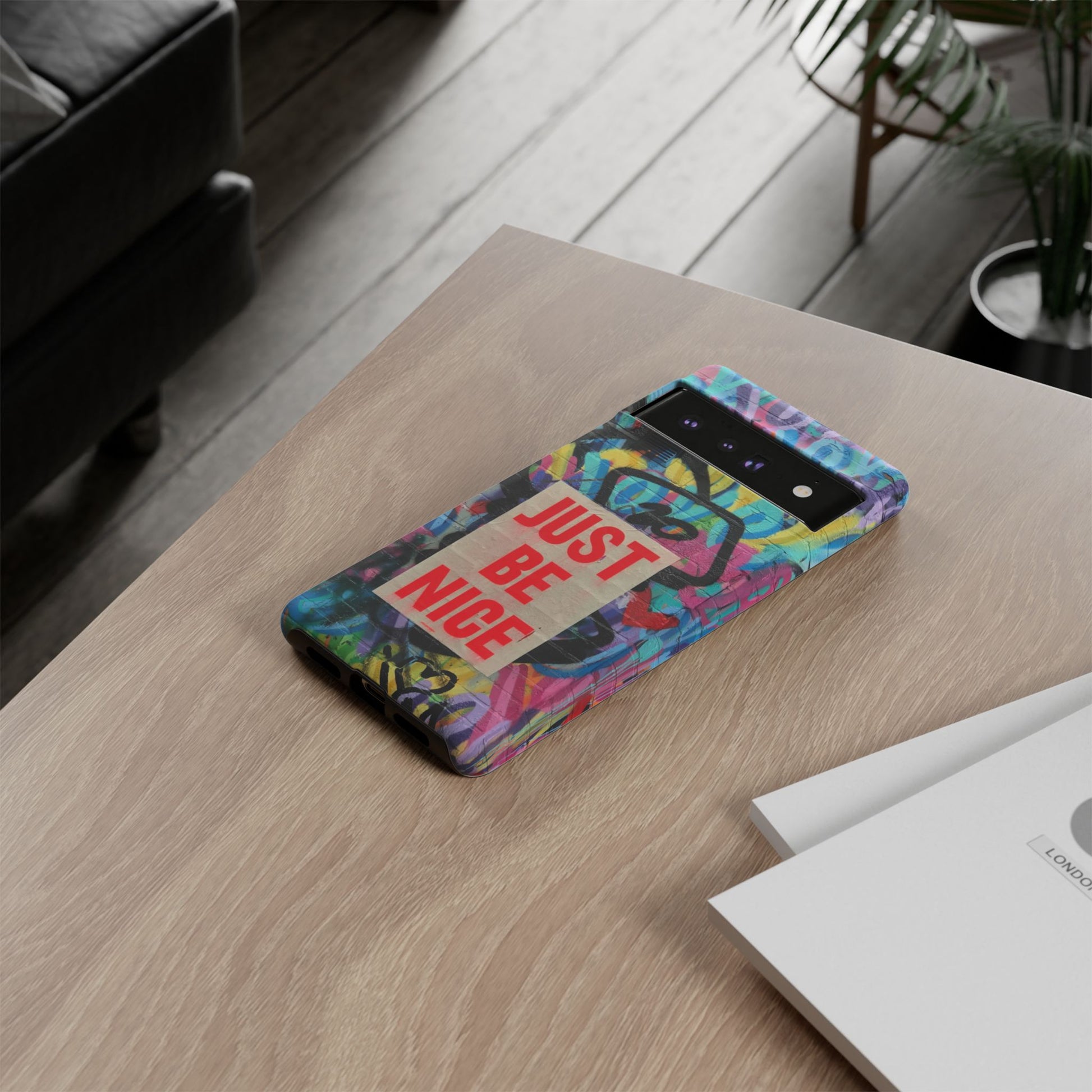 Colorful Phone Case - Just Be Nice Design, Motivational Gift, Phone Accessories, Unique Custom Case, Positive Vibe Tech Gear - FORMO