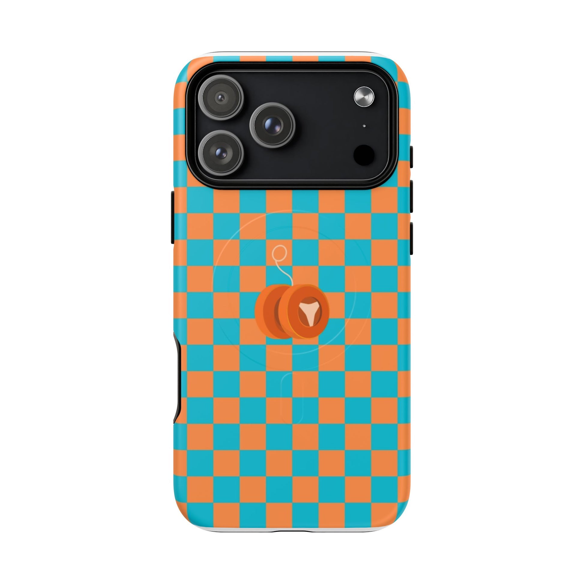 Vibrant Tough Magnetic Phone Case for Protection, Checkerboard Design for Tech Lovers, Gift for Birthdays, Holidays, or Daily Use