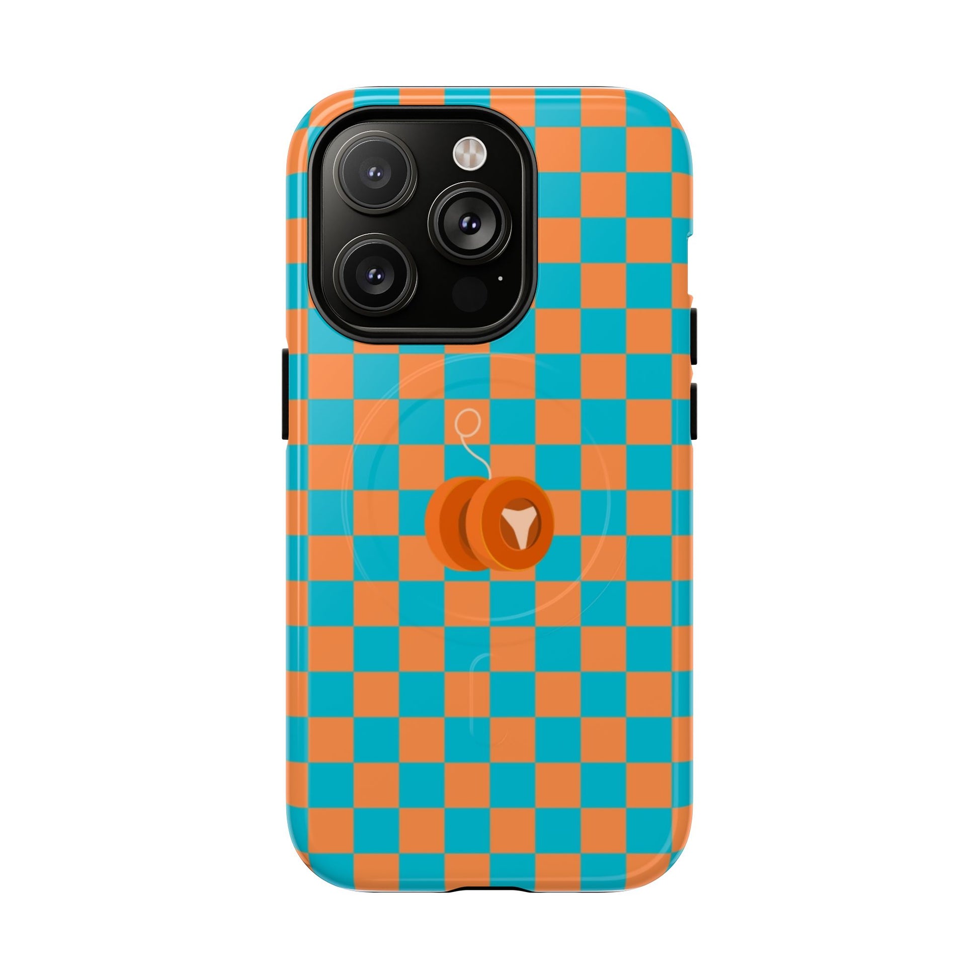 Vibrant Tough Magnetic Phone Case for Protection, Checkerboard Design for Tech Lovers, Gift for Birthdays, Holidays, or Daily Use
