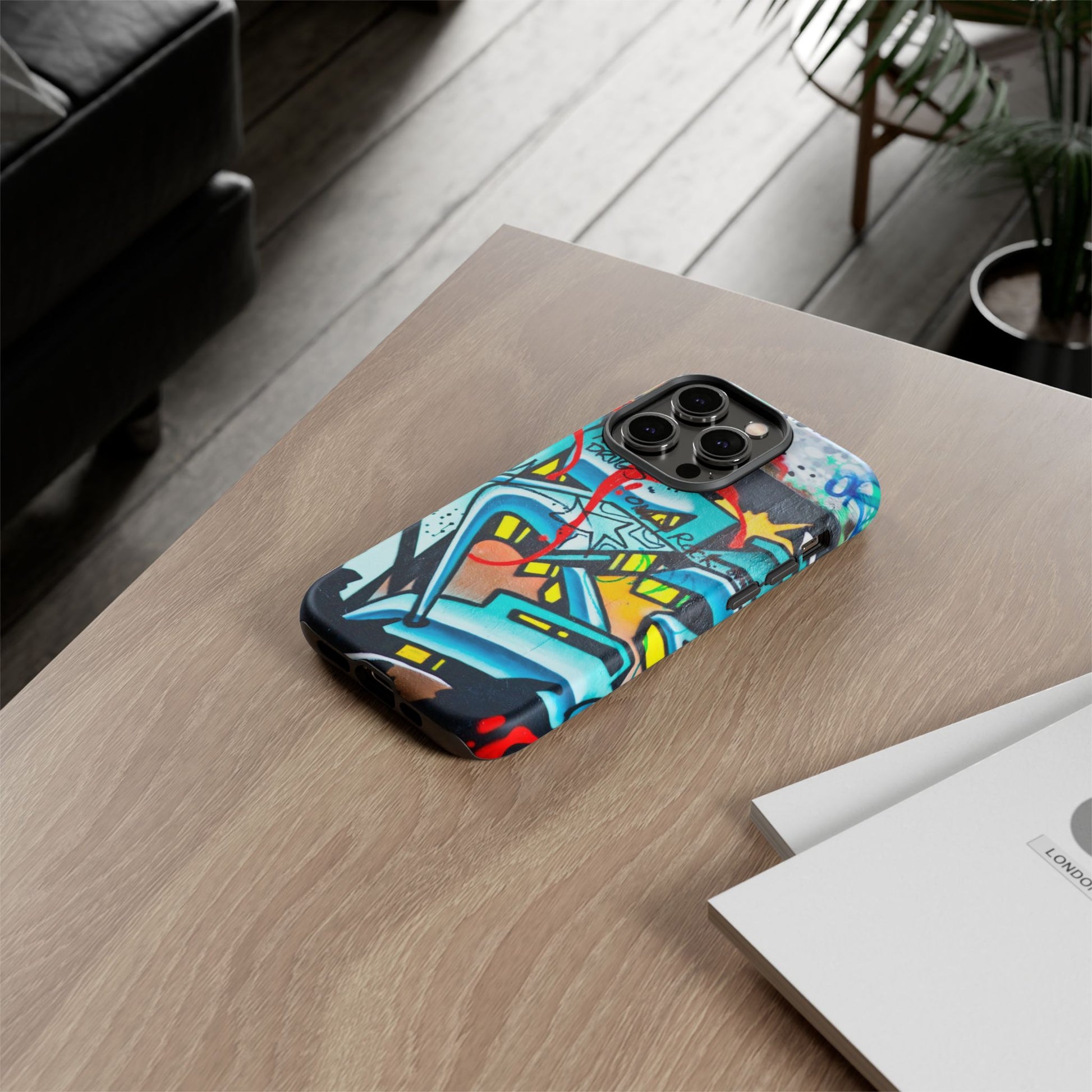 Edgy Phone Case with Graffiti Design, Tough Phone Case for Artists, Urban Style Phone Accessory, Graffiti Art Case, Unique Gift for Teens - FORMO