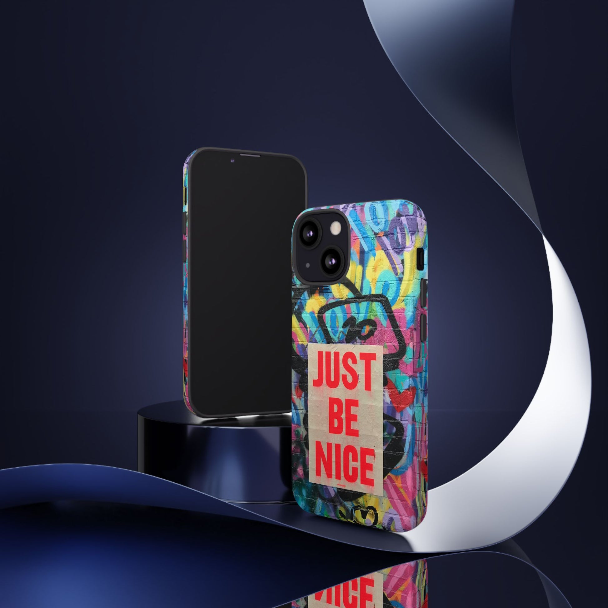 Colorful Phone Case - Just Be Nice Design, Motivational Gift, Phone Accessories, Unique Custom Case, Positive Vibe Tech Gear - FORMO