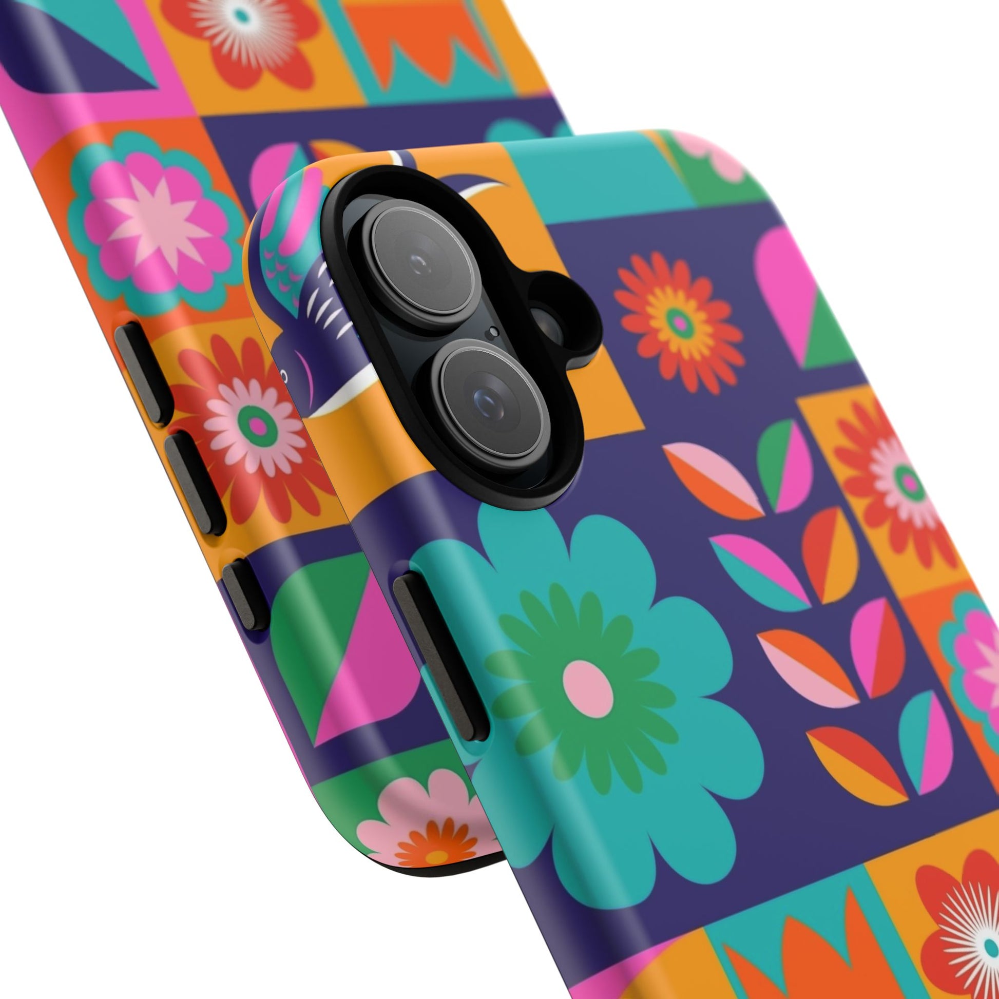 Colorful Floral Phone Case, Tough Cases for Protection, Vibrant Design Cover for Gift, Stylish Cell Phone Accessory, Fun Floral Designs - FORMO
