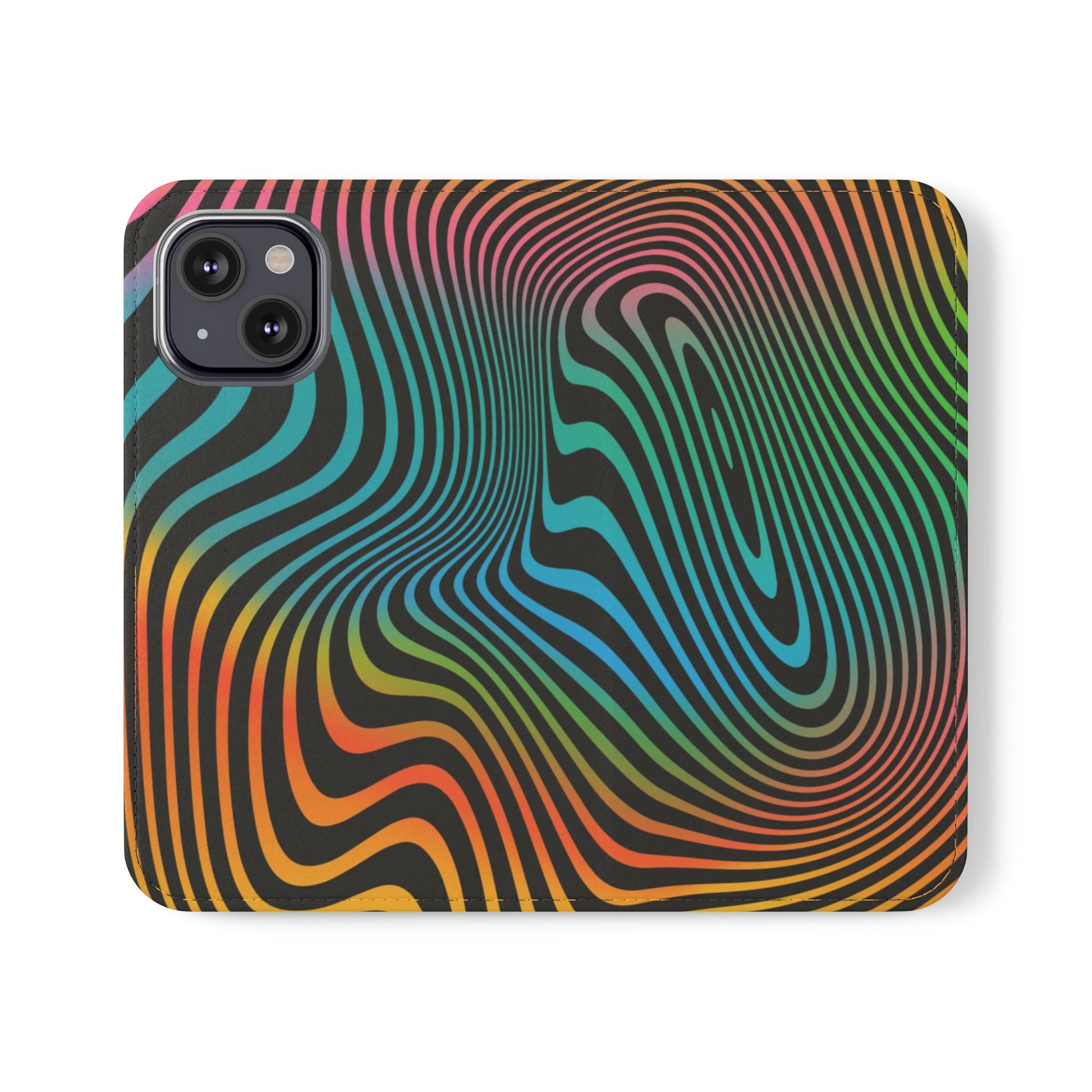 Vibrant Abstract Flip Case for Phone, Colorful Phone Wallet, Trendy Protective Cover, Unique Gift for Tech Lovers, Modern Accessories - FORMO