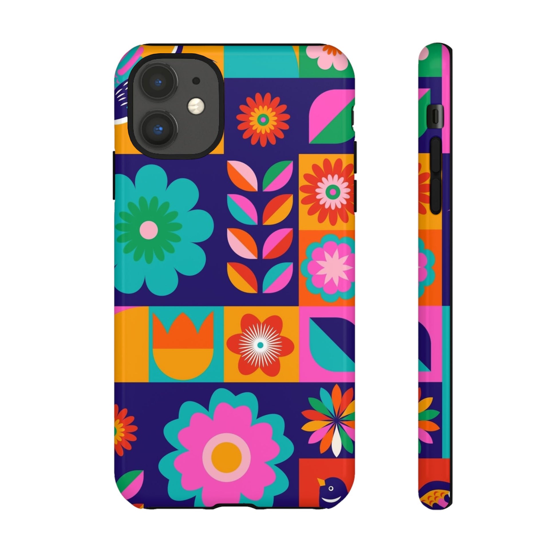 Colorful Floral Phone Case, Tough Cases for Protection, Vibrant Design Cover for Gift, Stylish Cell Phone Accessory, Fun Floral Designs - FORMO