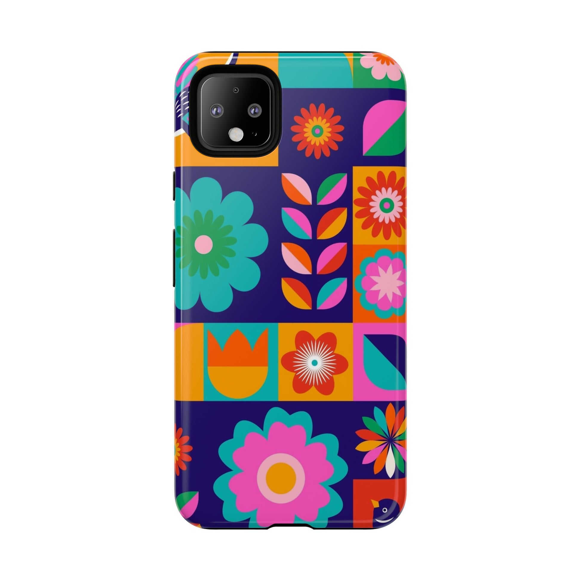 Colorful Floral Phone Case, Tough Cases for Protection, Vibrant Design Cover for Gift, Stylish Cell Phone Accessory, Fun Floral Designs - FORMO