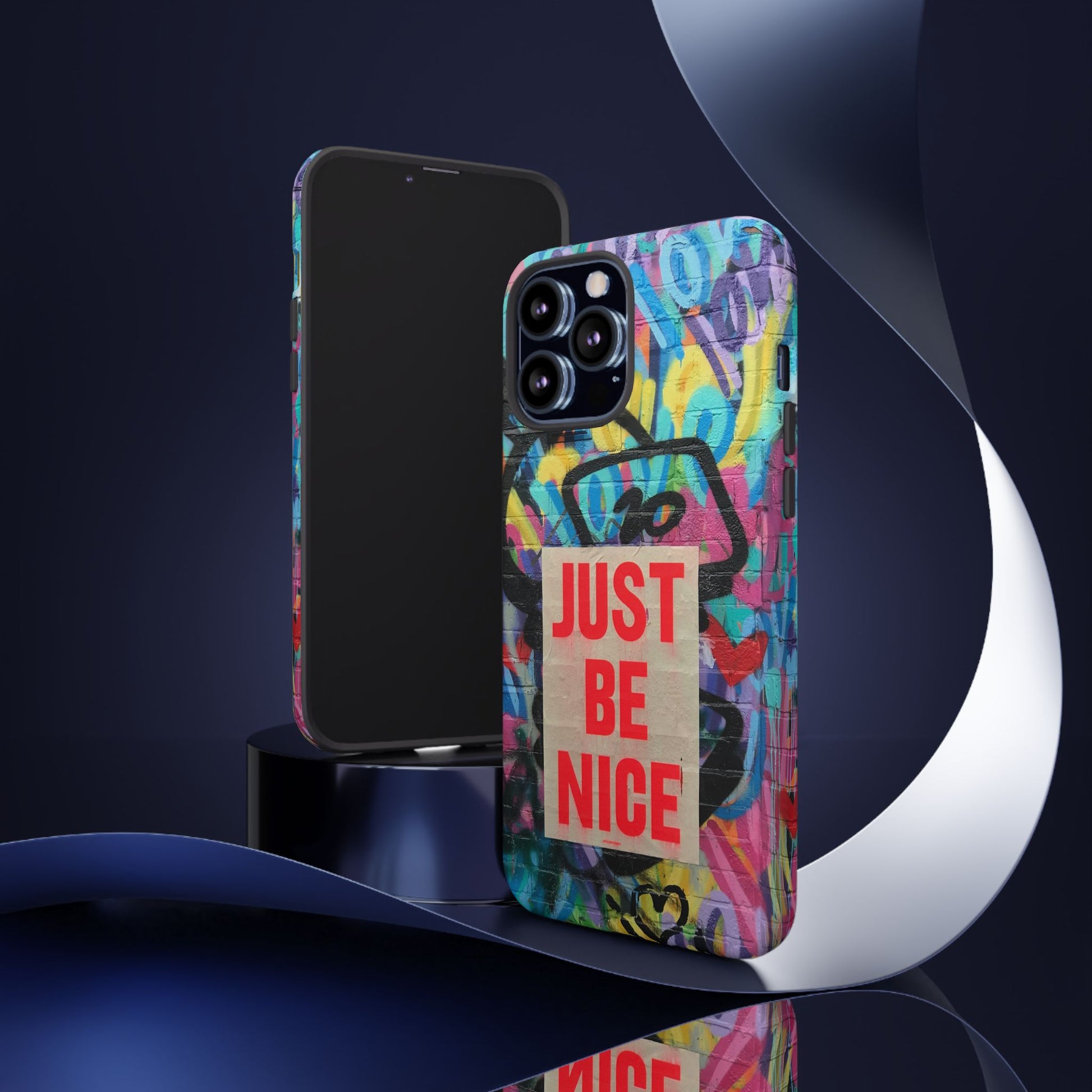 Colorful Phone Case - Just Be Nice Design, Motivational Gift, Phone Accessories, Unique Custom Case, Positive Vibe Tech Gear - FORMO