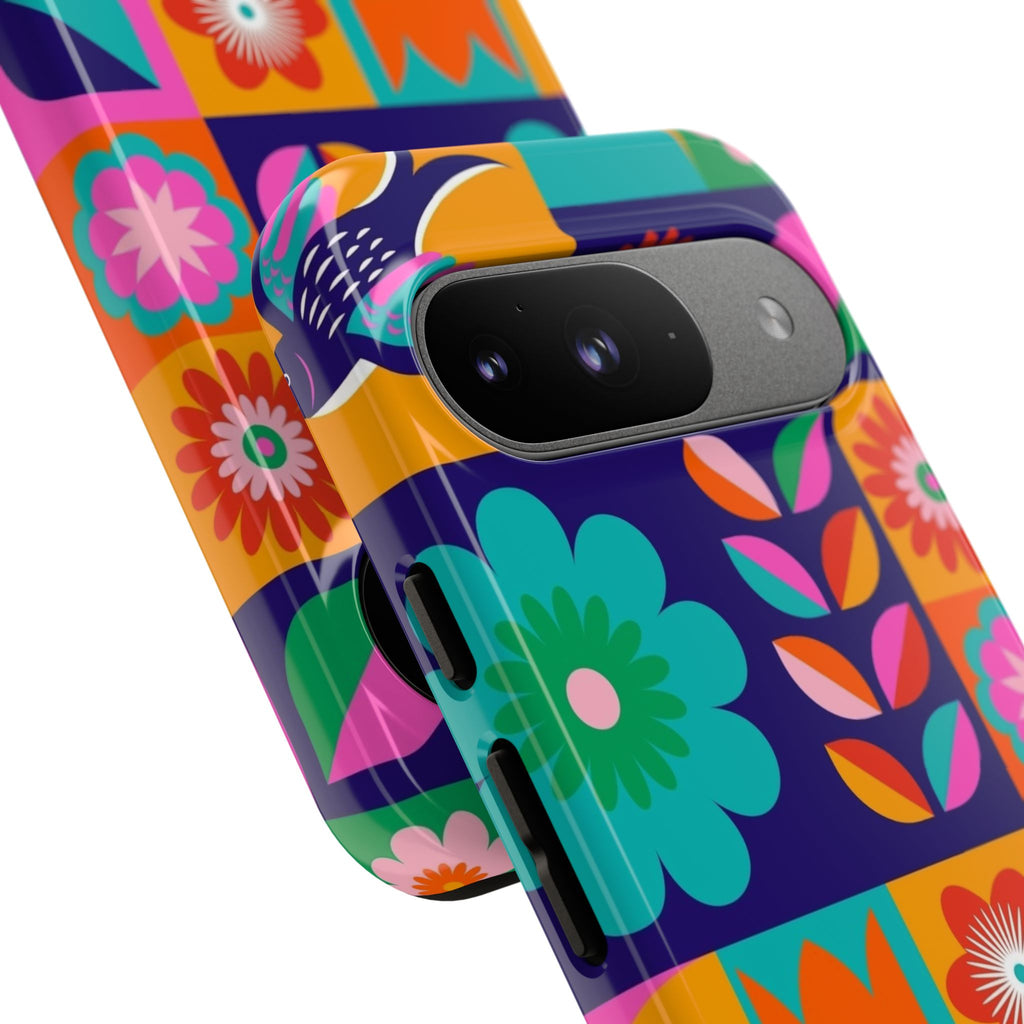 Colorful Floral Phone Case, Tough Cases for Protection, Vibrant Design Cover for Gift, Stylish Cell Phone Accessory, Fun Floral Designs - FORMO