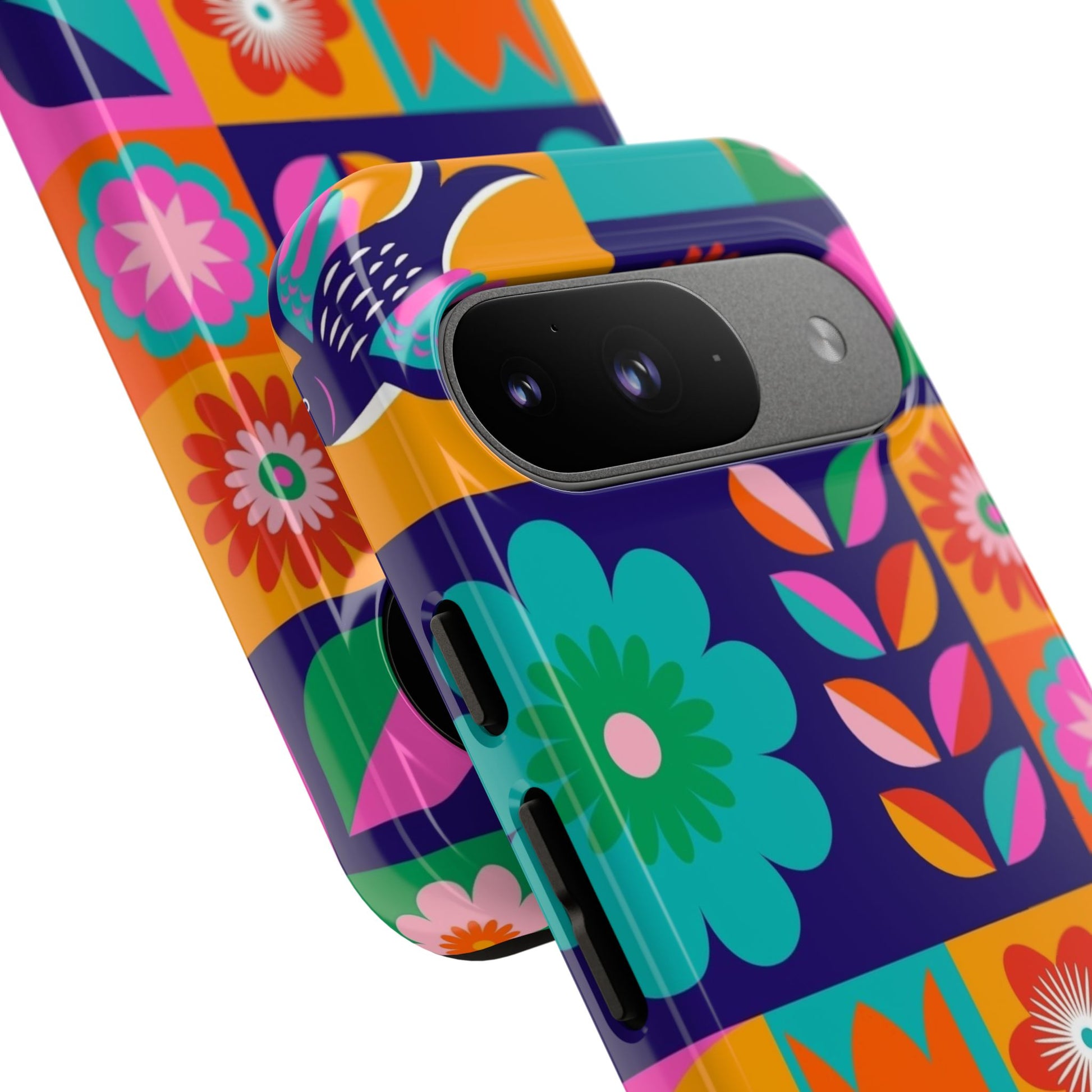 Colorful Floral Phone Case, Tough Cases for Protection, Vibrant Design Cover for Gift, Stylish Cell Phone Accessory, Fun Floral Designs - FORMO