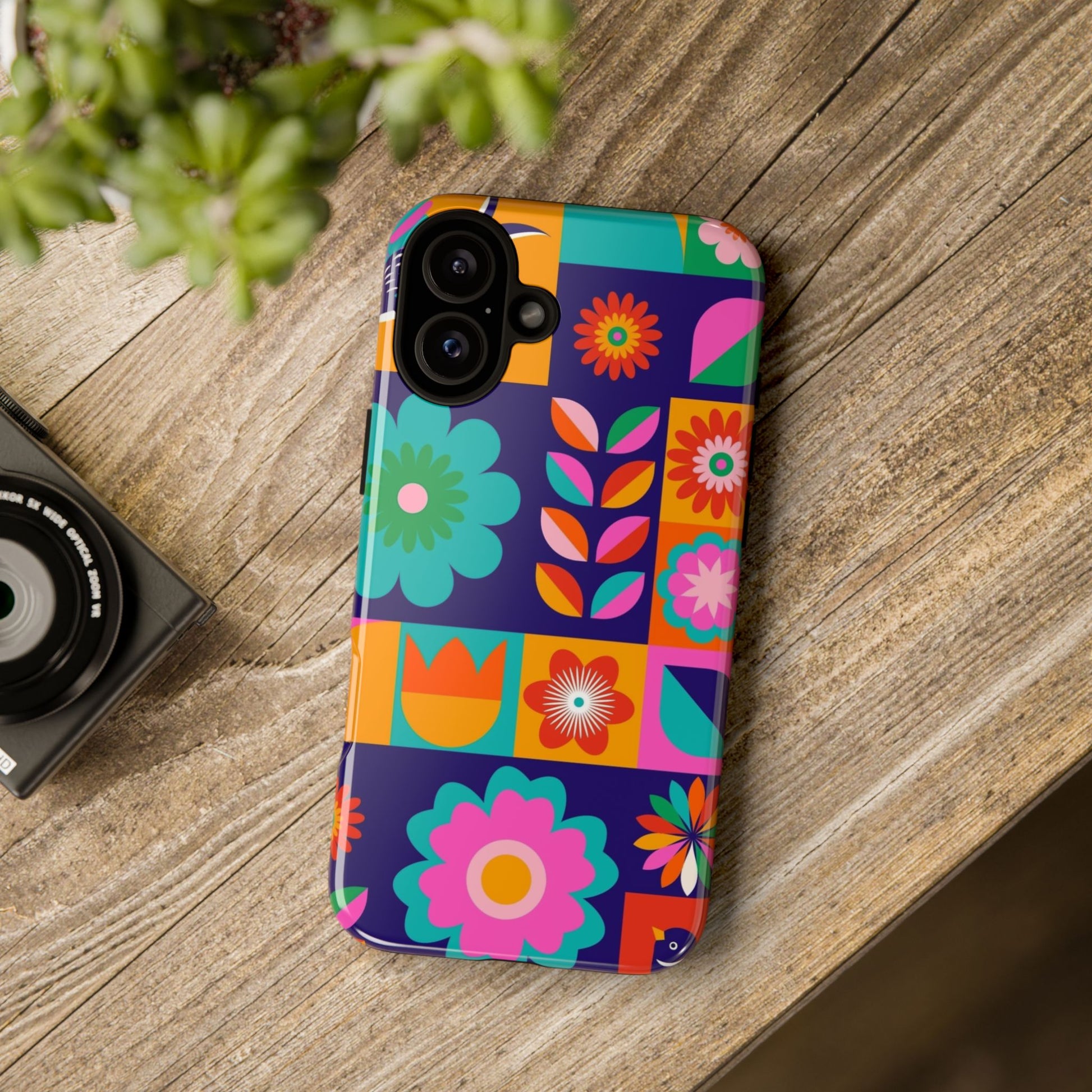 Colorful Floral Phone Case, Tough Cases for Protection, Vibrant Design Cover for Gift, Stylish Cell Phone Accessory, Fun Floral Designs - FORMO