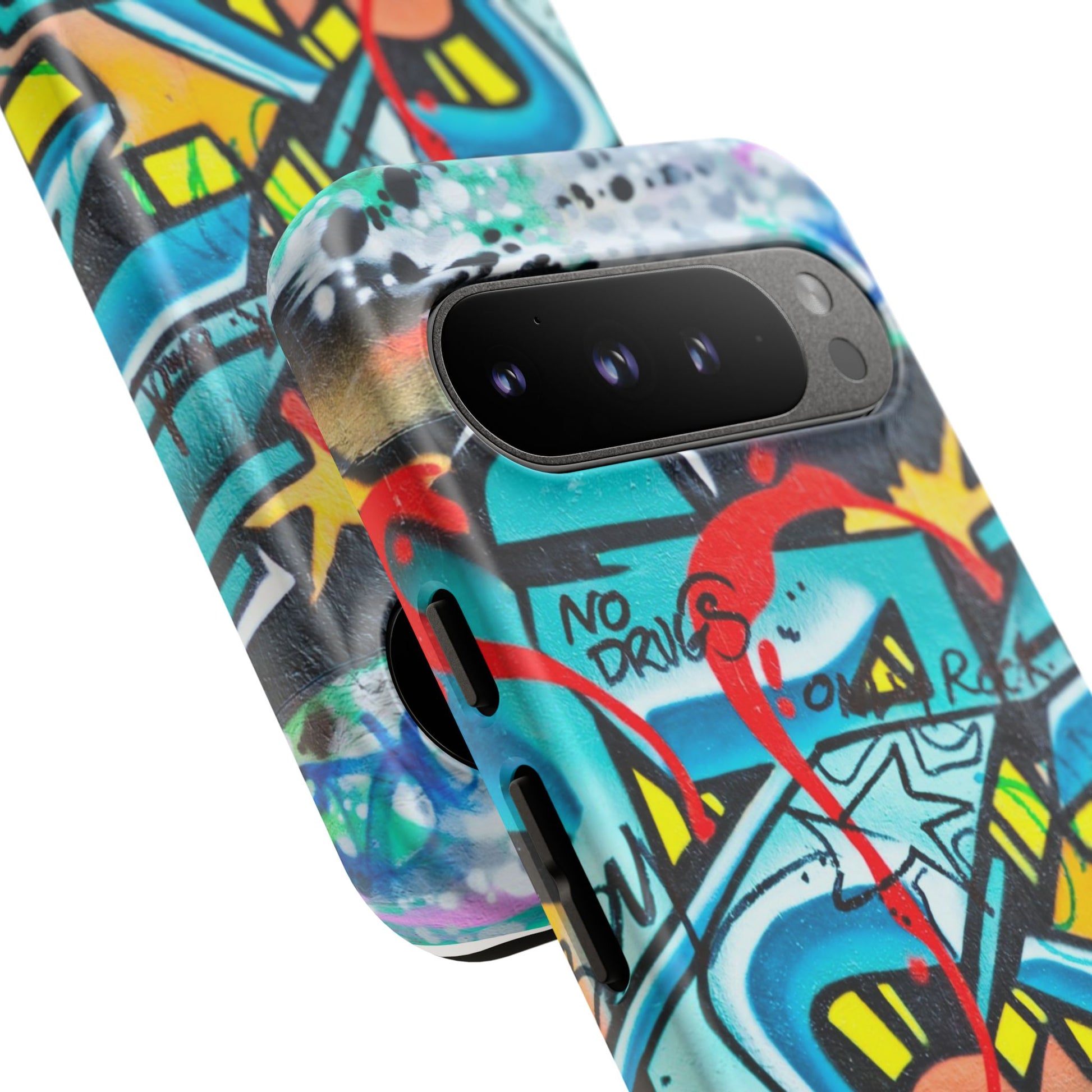 Edgy Phone Case with Graffiti Design, Tough Phone Case for Artists, Urban Style Phone Accessory, Graffiti Art Case, Unique Gift for Teens - FORMO