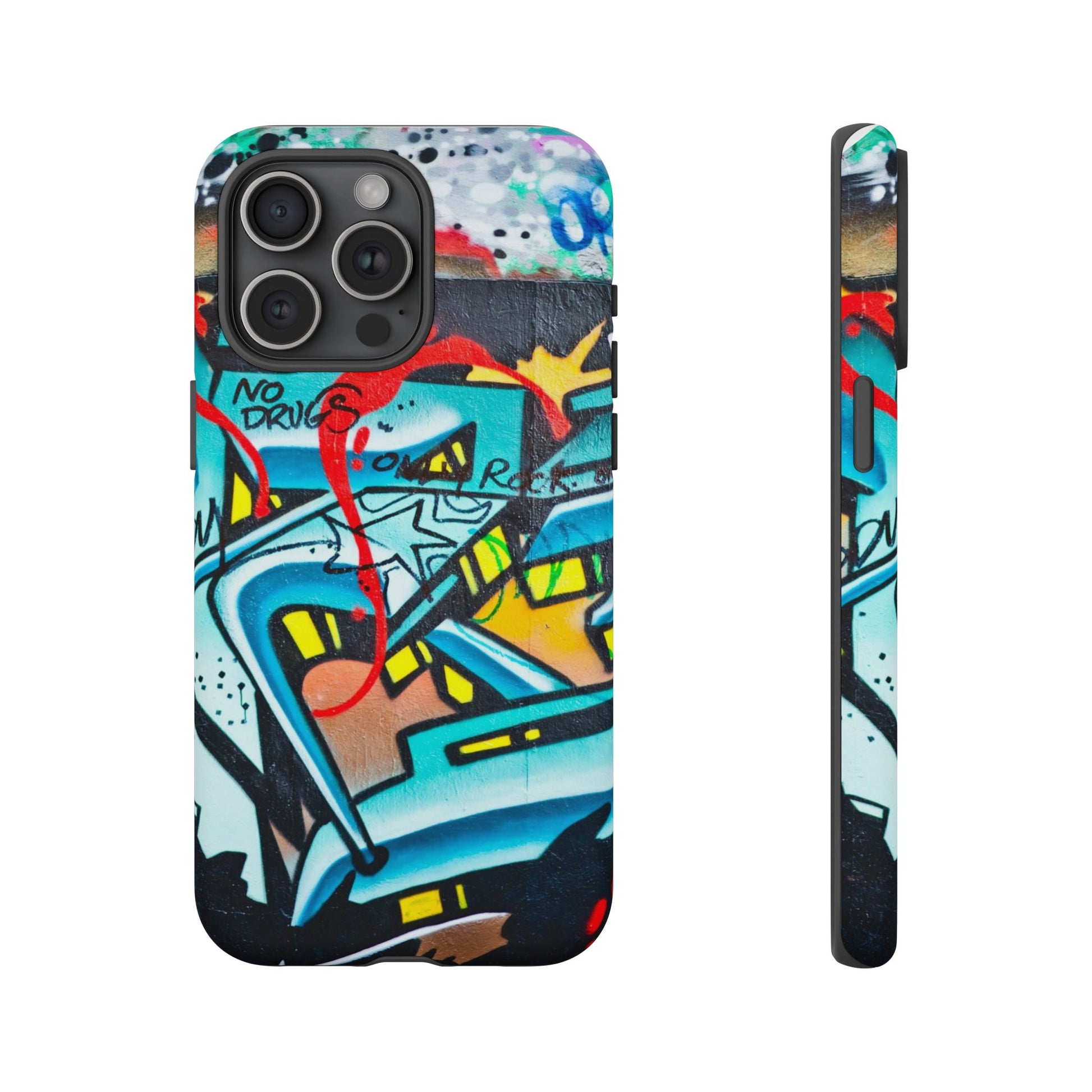 Edgy Phone Case with Graffiti Design, Tough Phone Case for Artists, Urban Style Phone Accessory, Graffiti Art Case, Unique Gift for Teens - FORMO