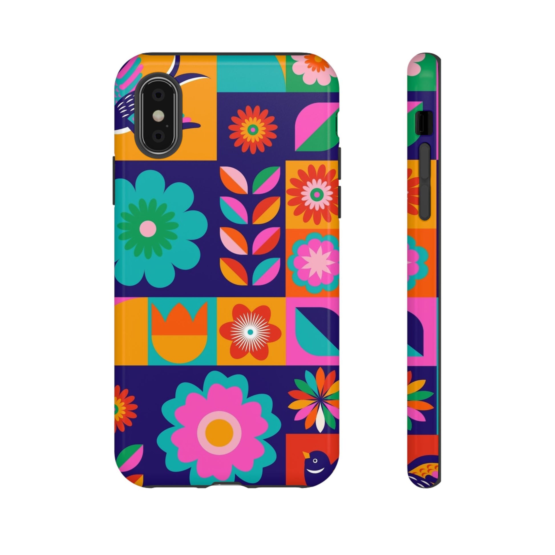 Colorful Floral Phone Case, Tough Cases for Protection, Vibrant Design Cover for Gift, Stylish Cell Phone Accessory, Fun Floral Designs - FORMO