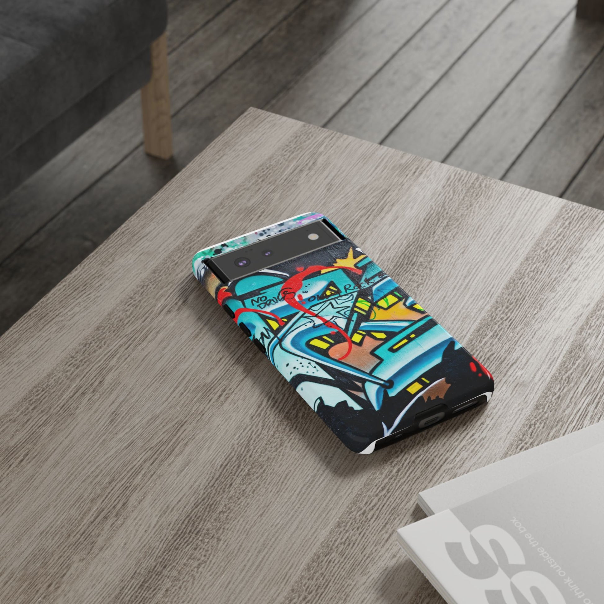 Edgy Phone Case with Graffiti Design, Tough Phone Case for Artists, Urban Style Phone Accessory, Graffiti Art Case, Unique Gift for Teens - FORMO