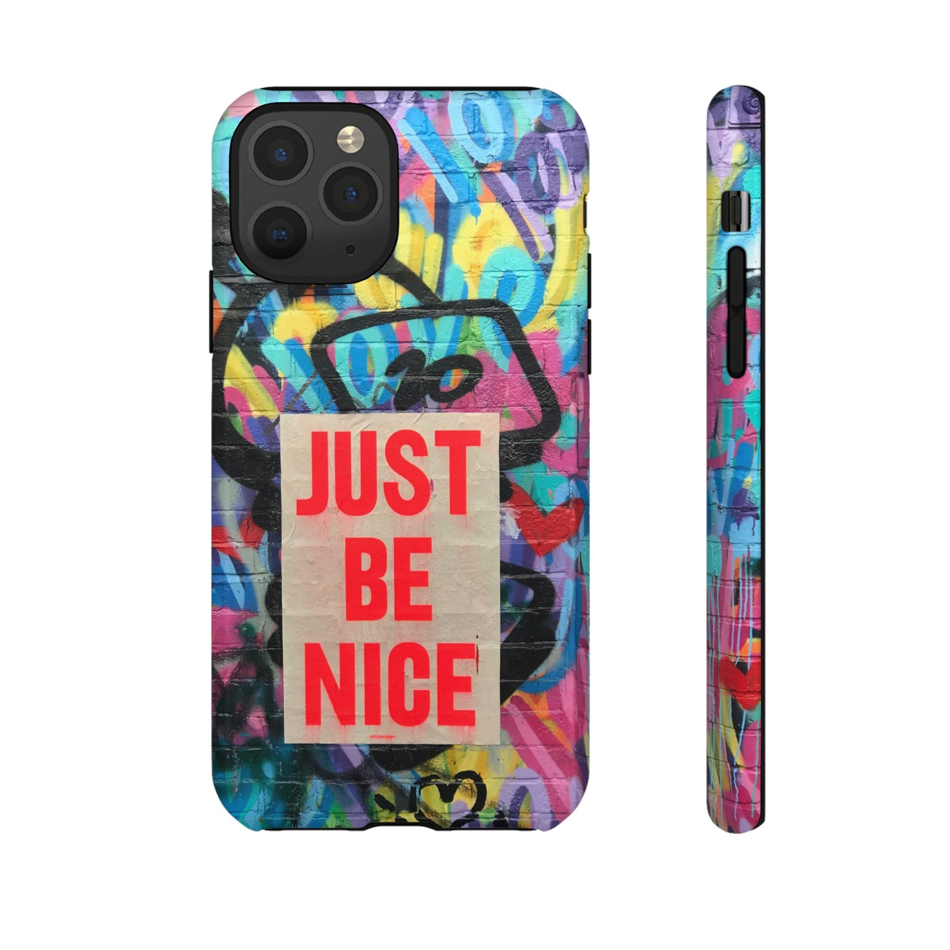 Colorful Phone Case - Just Be Nice Design, Motivational Gift, Phone Accessories, Unique Custom Case, Positive Vibe Tech Gear - FORMO