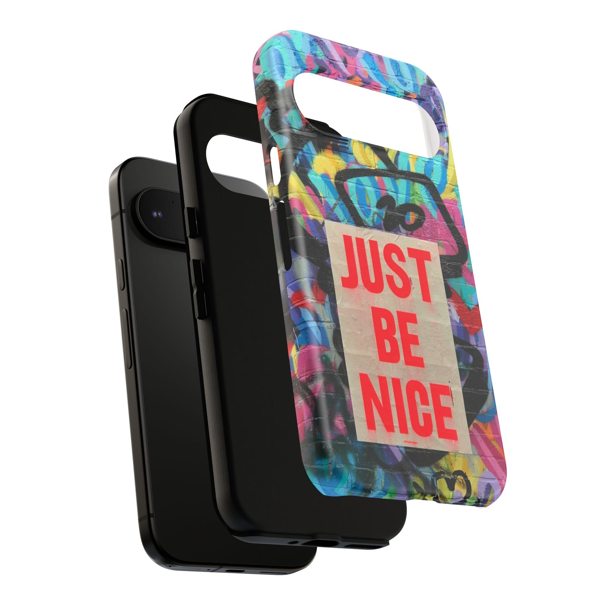 Colorful Phone Case - Just Be Nice Design, Motivational Gift, Phone Accessories, Unique Custom Case, Positive Vibe Tech Gear - FORMO