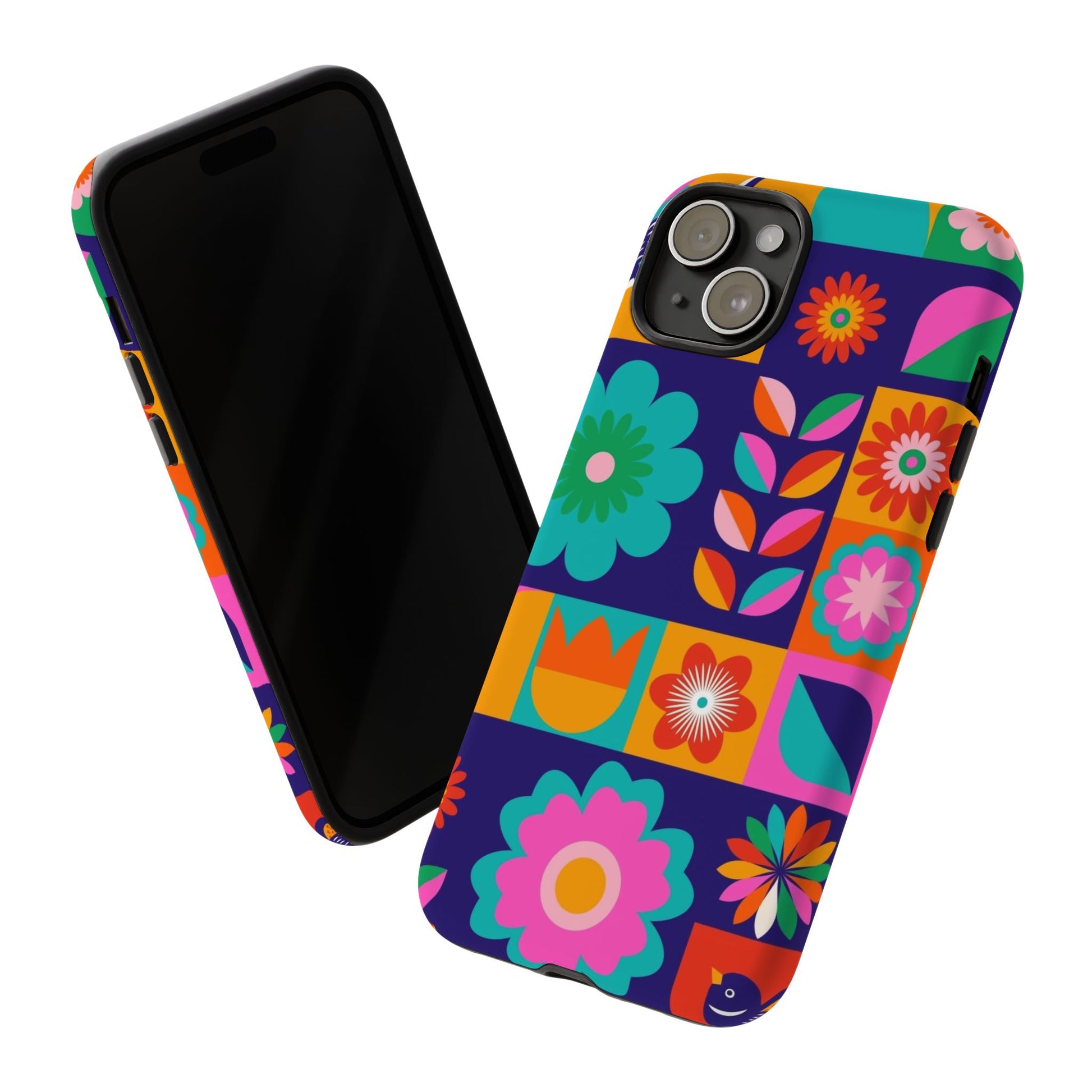 Colorful Floral Phone Case, Tough Cases for Protection, Vibrant Design Cover for Gift, Stylish Cell Phone Accessory, Fun Floral Designs - FORMO