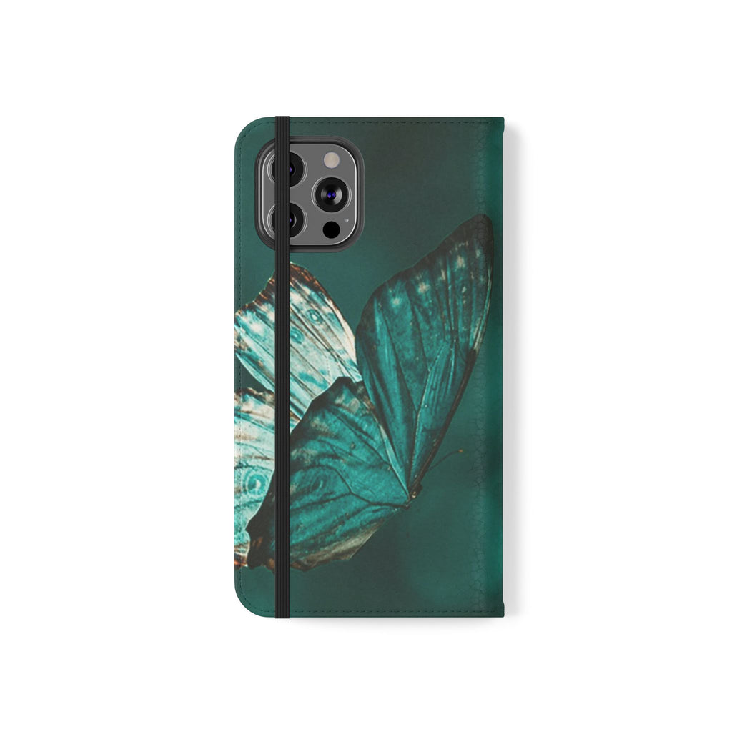 Butterfly Flip Case - Elegant Phone Wallet Cover, Nature Lovers, Gift for Her, Sustainable Fashion, Personalized Mobile Accessory - FORMO