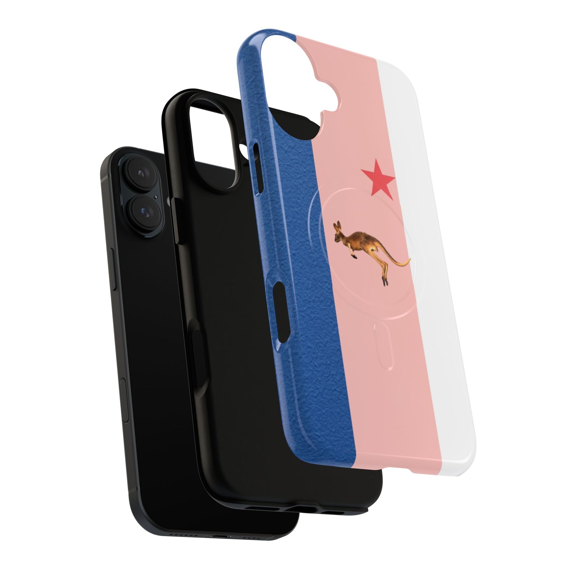 Kangaroo Flag Magnetic Phone Case, Tough Phone Cover, Australian Pride Accessory, Travel Gift, Fun Statement Case
