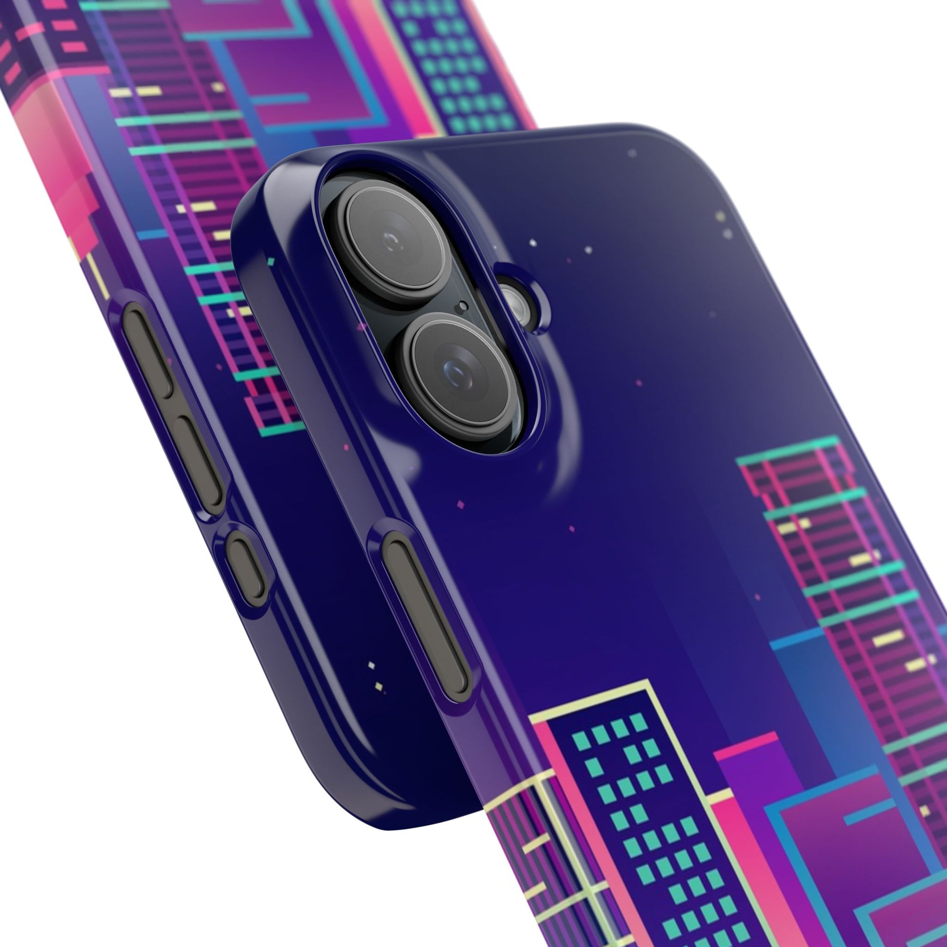 Urban Skyline Slim Phone Cases, Cityscape iPhone Cover, Colorful Night Design, Trendy Phone Accessory, Gifts for City Lovers - FORMO
