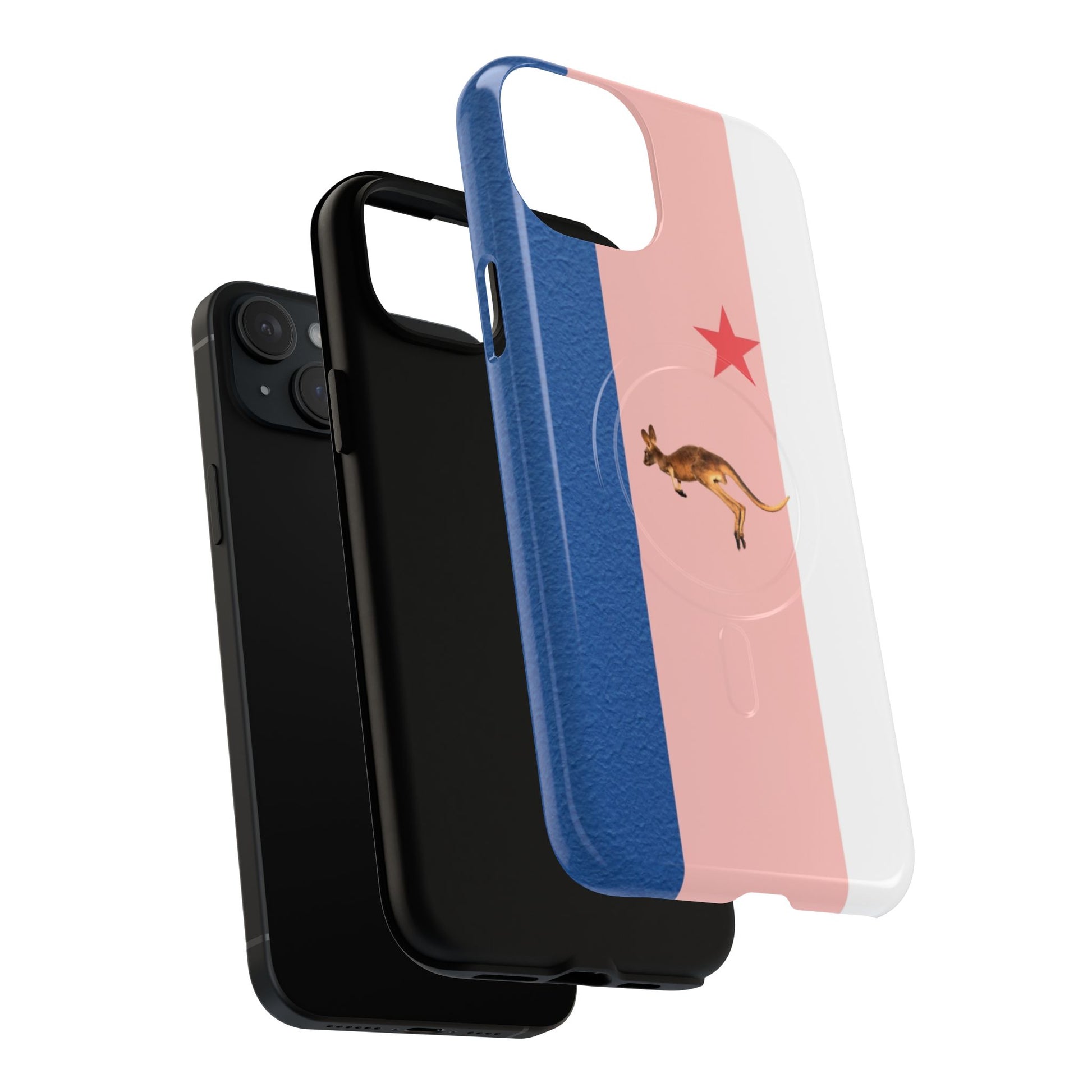 Kangaroo Flag Magnetic Phone Case, Tough Phone Cover, Australian Pride Accessory, Travel Gift, Fun Statement Case
