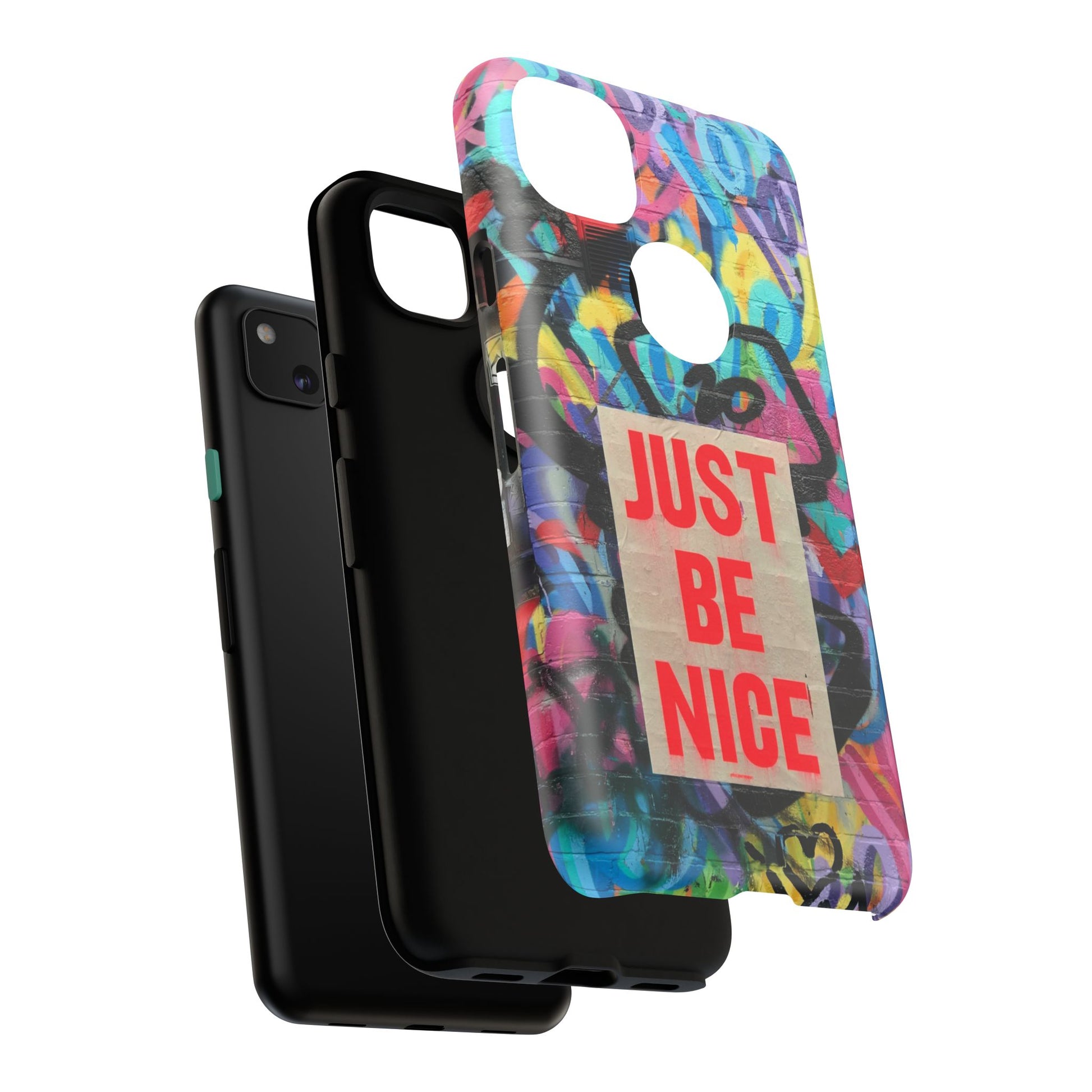 Colorful Phone Case - Just Be Nice Design, Motivational Gift, Phone Accessories, Unique Custom Case, Positive Vibe Tech Gear - FORMO