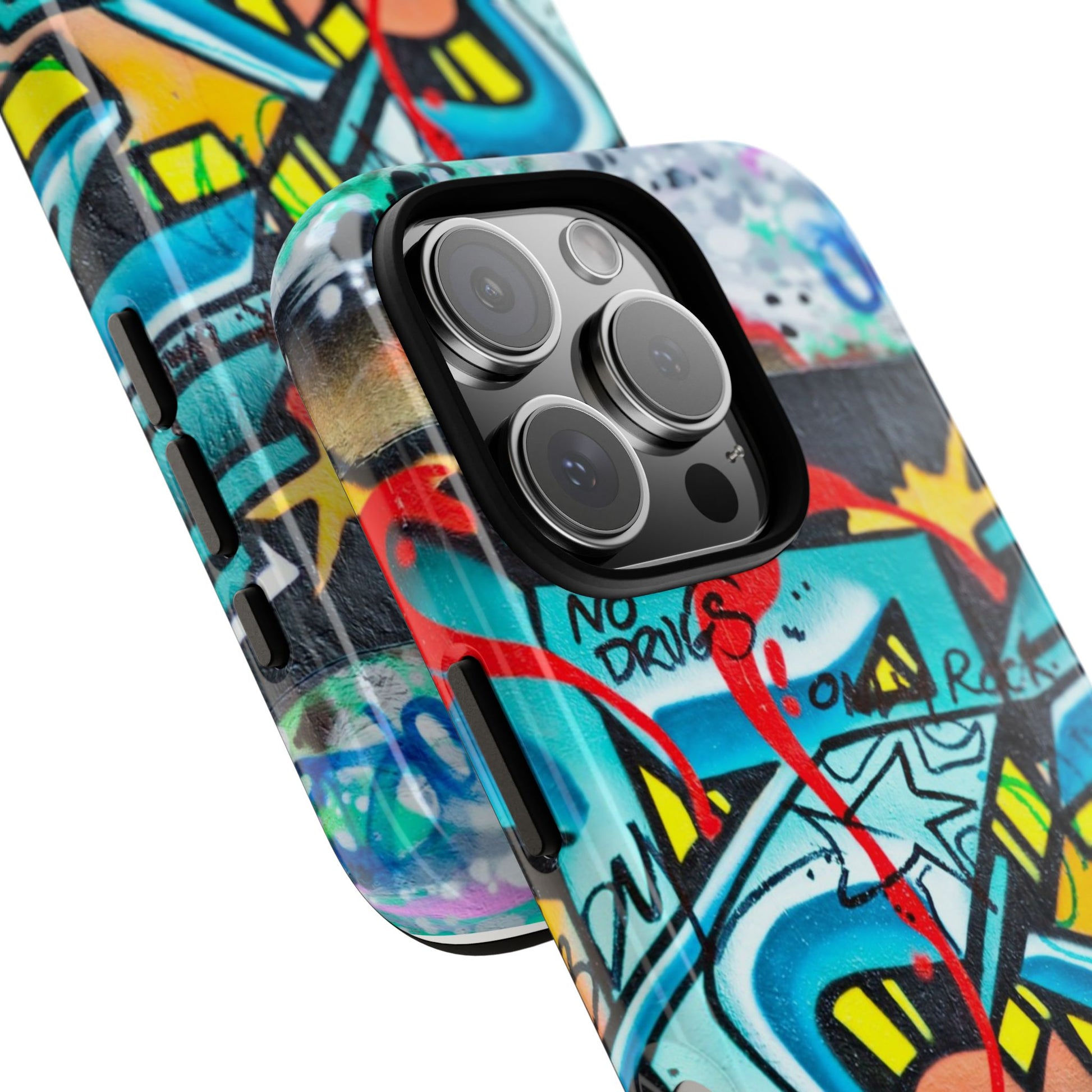 Edgy Phone Case with Graffiti Design, Tough Phone Case for Artists, Urban Style Phone Accessory, Graffiti Art Case, Unique Gift for Teens - FORMO