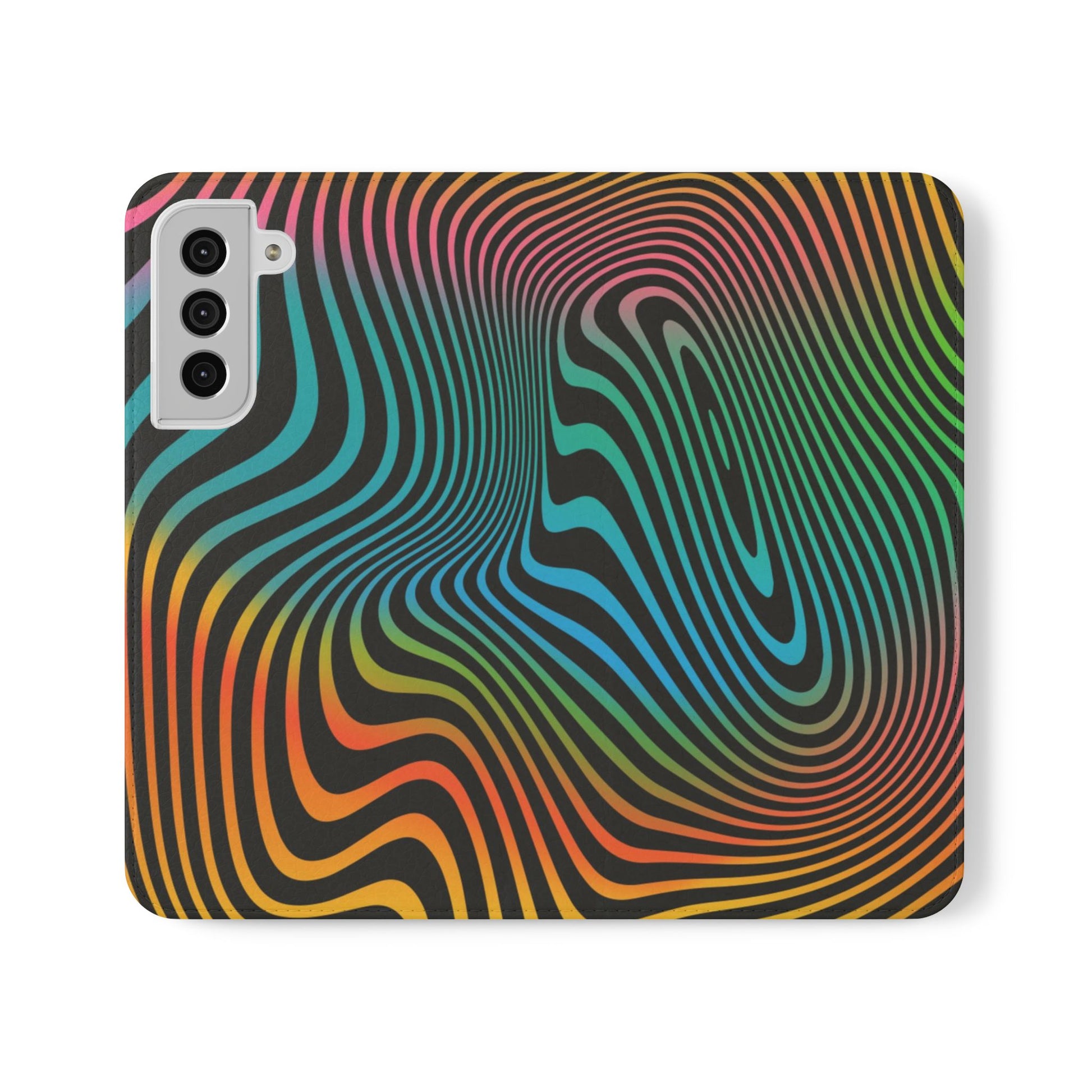 Vibrant Abstract Flip Case for Phone, Colorful Phone Wallet, Trendy Protective Cover, Unique Gift for Tech Lovers, Modern Accessories - FORMO
