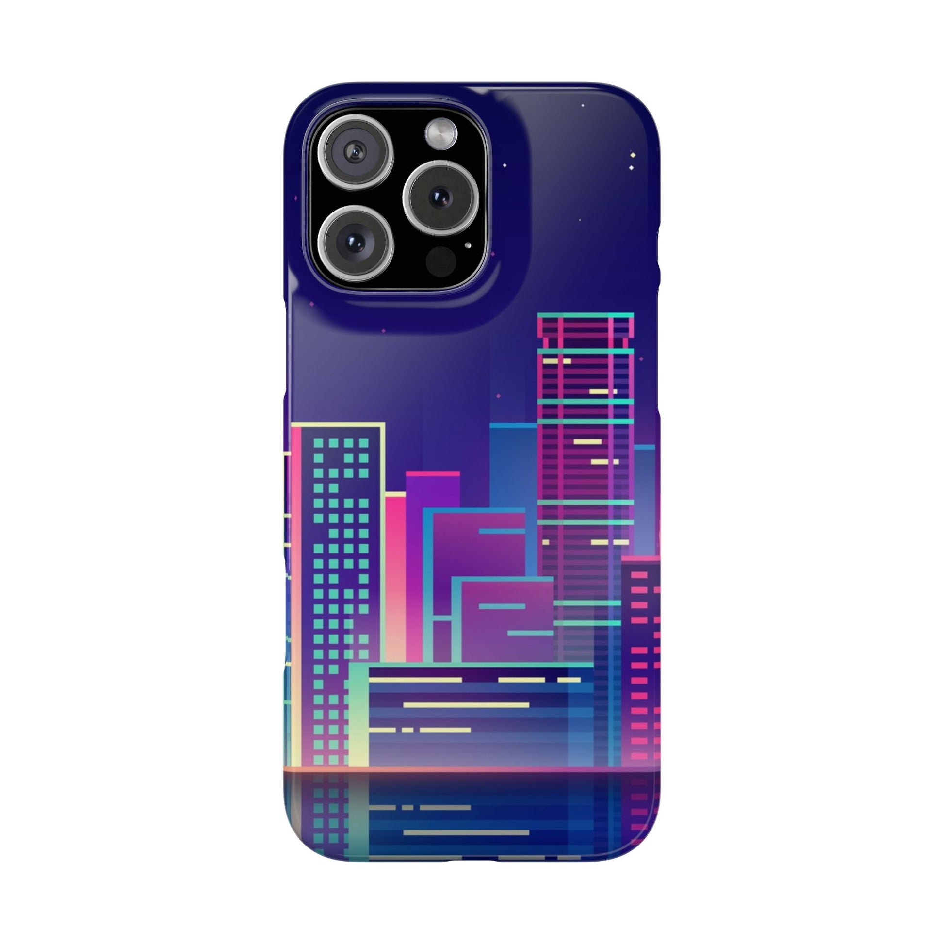 Urban Skyline Slim Phone Cases, Cityscape iPhone Cover, Colorful Night Design, Trendy Phone Accessory, Gifts for City Lovers - FORMO