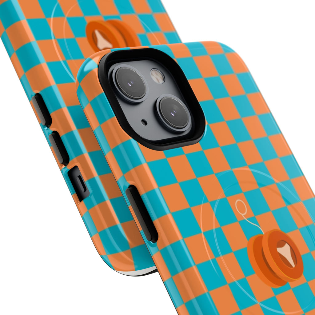 Vibrant Tough Magnetic Phone Case for Protection, Checkerboard Design for Tech Lovers, Gift for Birthdays, Holidays, or Daily Use