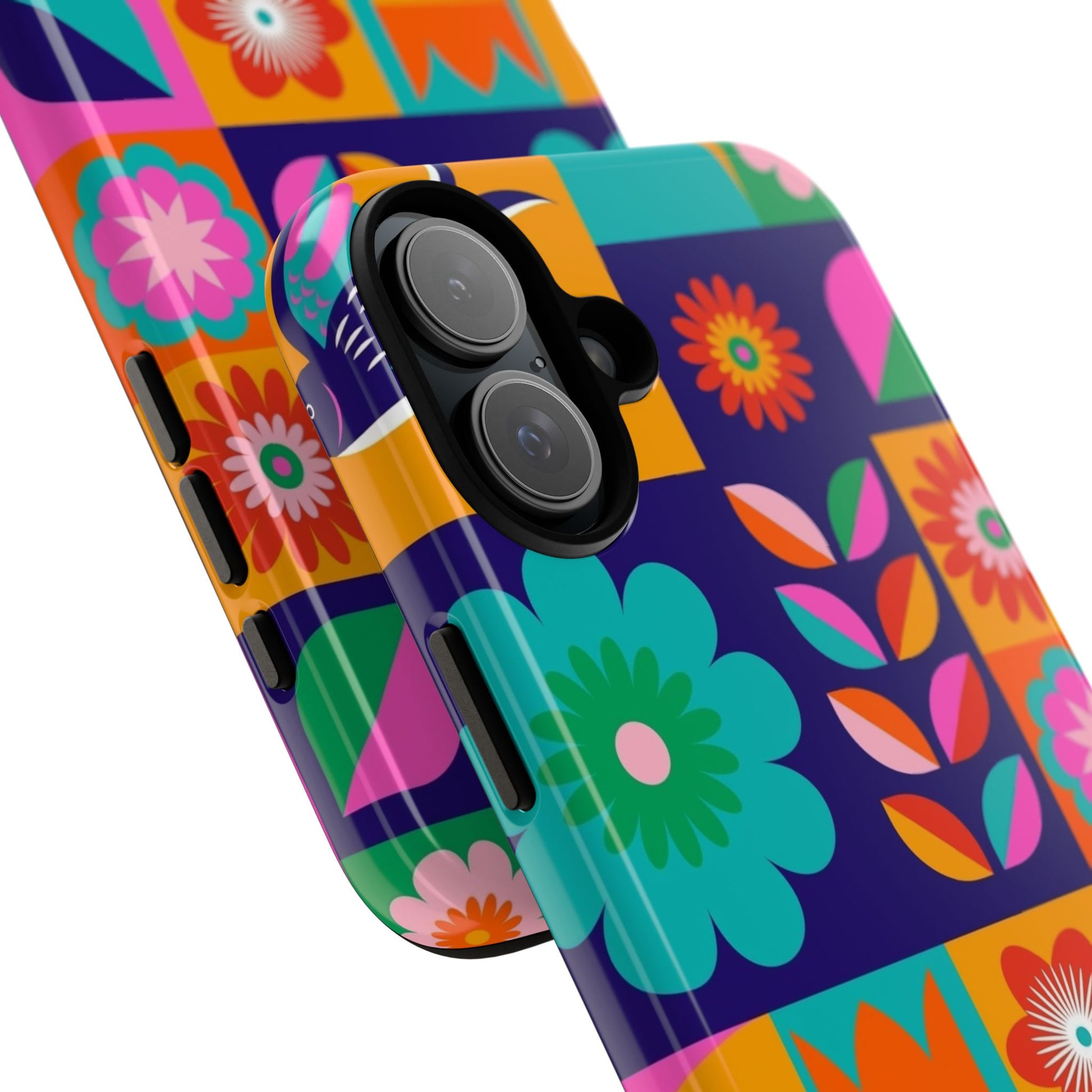 Colorful Floral Phone Case, Tough Cases for Protection, Vibrant Design Cover for Gift, Stylish Cell Phone Accessory, Fun Floral Designs - FORMO