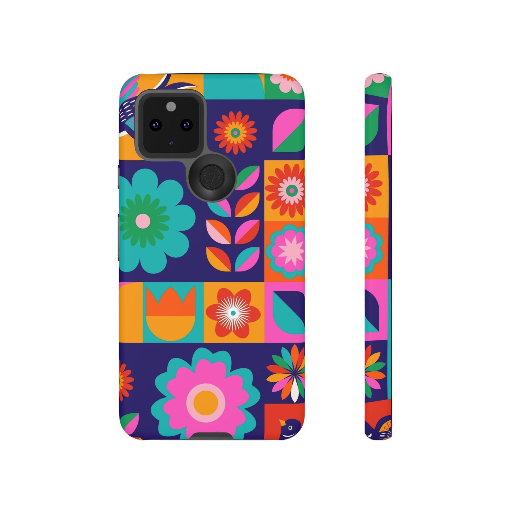 Colorful Floral Phone Case, Tough Cases for Protection, Vibrant Design Cover for Gift, Stylish Cell Phone Accessory, Fun Floral Designs - FORMO