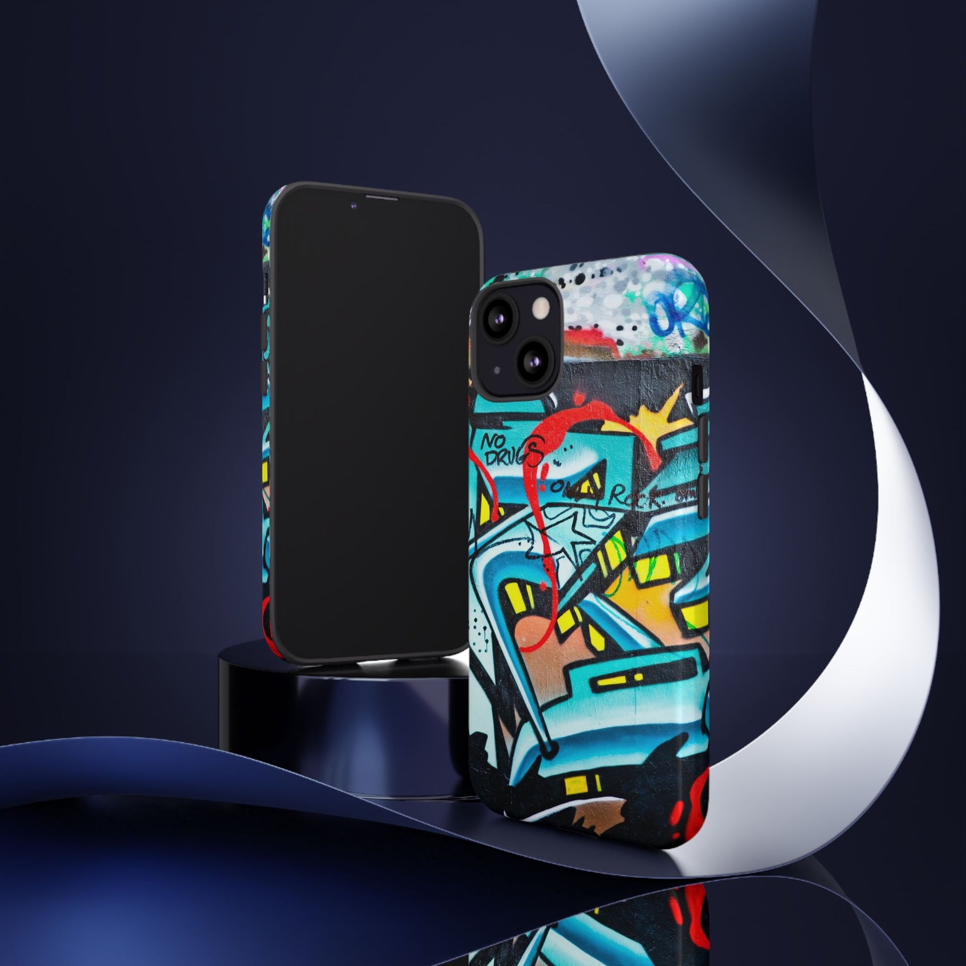 Edgy Phone Case with Graffiti Design, Tough Phone Case for Artists, Urban Style Phone Accessory, Graffiti Art Case, Unique Gift for Teens - FORMO