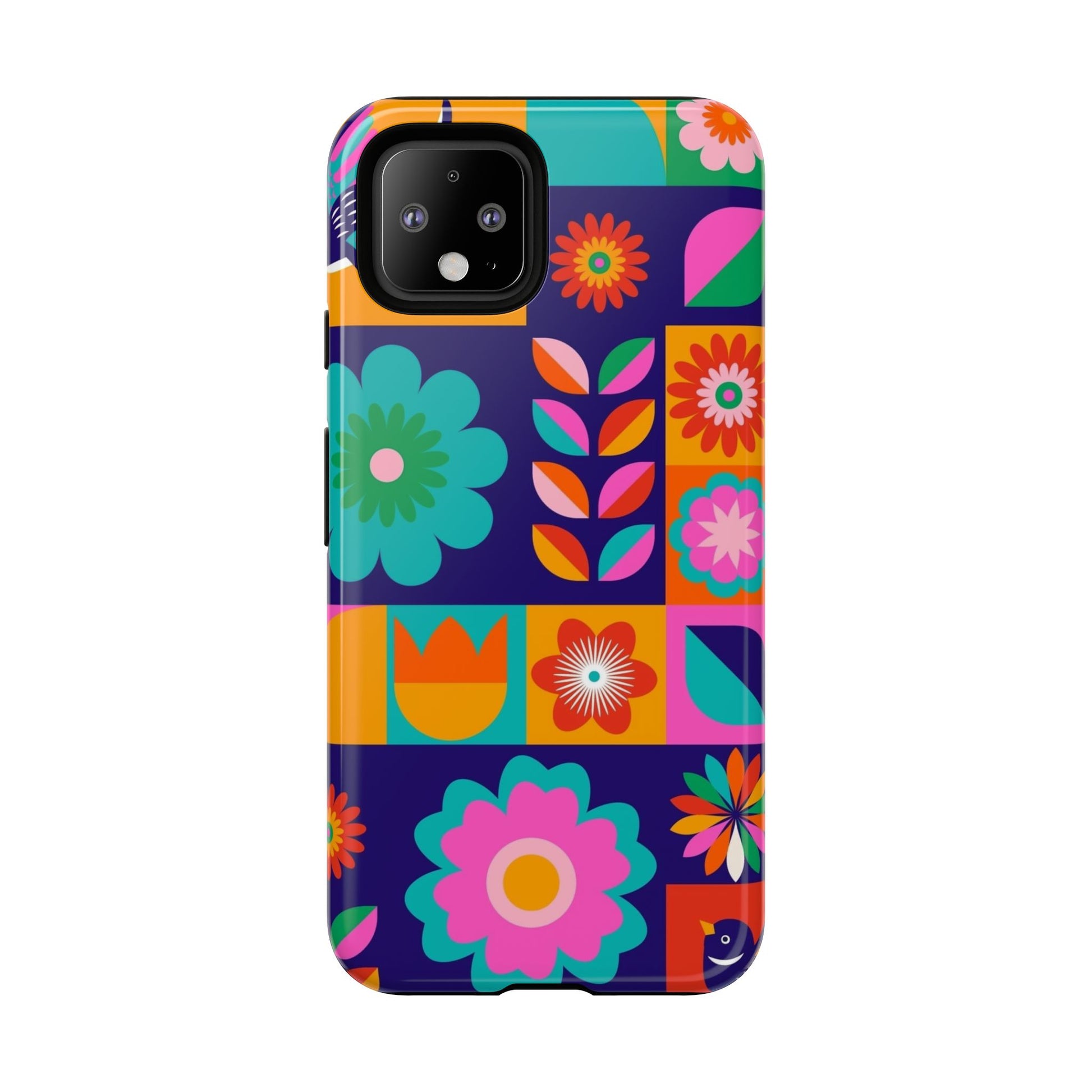 Colorful Floral Phone Case, Tough Cases for Protection, Vibrant Design Cover for Gift, Stylish Cell Phone Accessory, Fun Floral Designs - FORMO