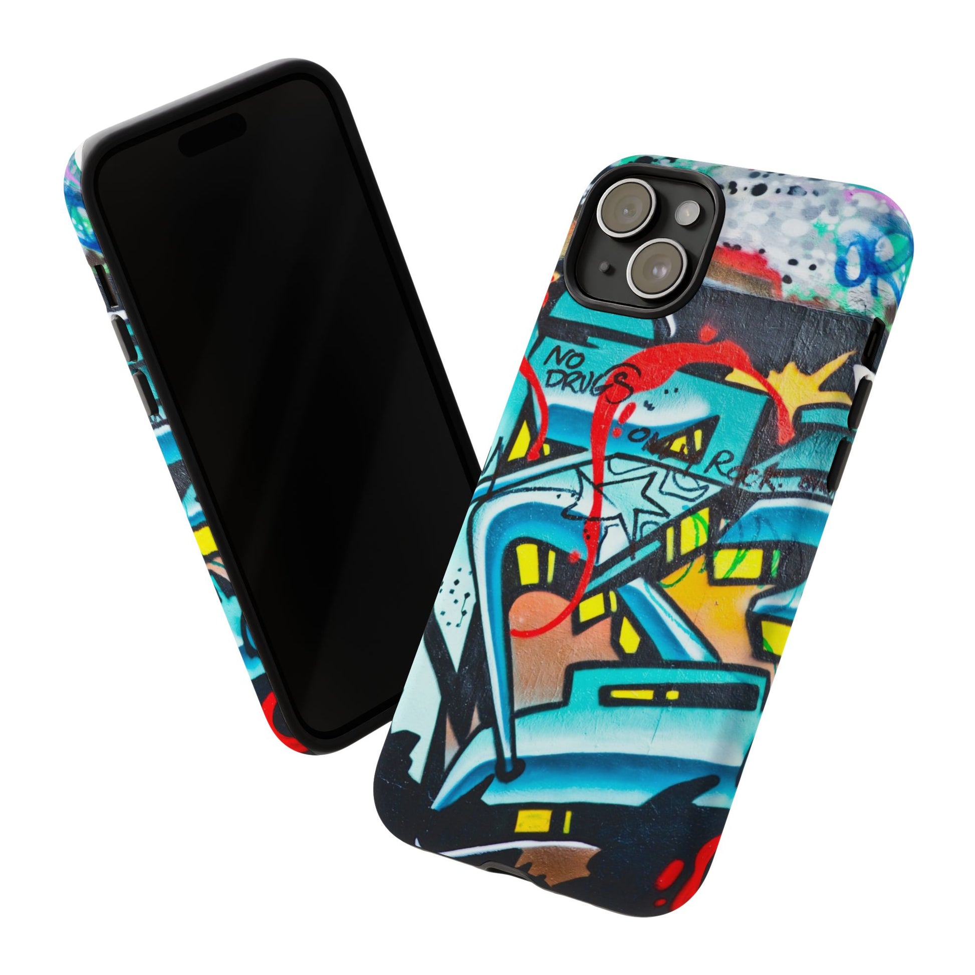 Edgy Phone Case with Graffiti Design, Tough Phone Case for Artists, Urban Style Phone Accessory, Graffiti Art Case, Unique Gift for Teens - FORMO