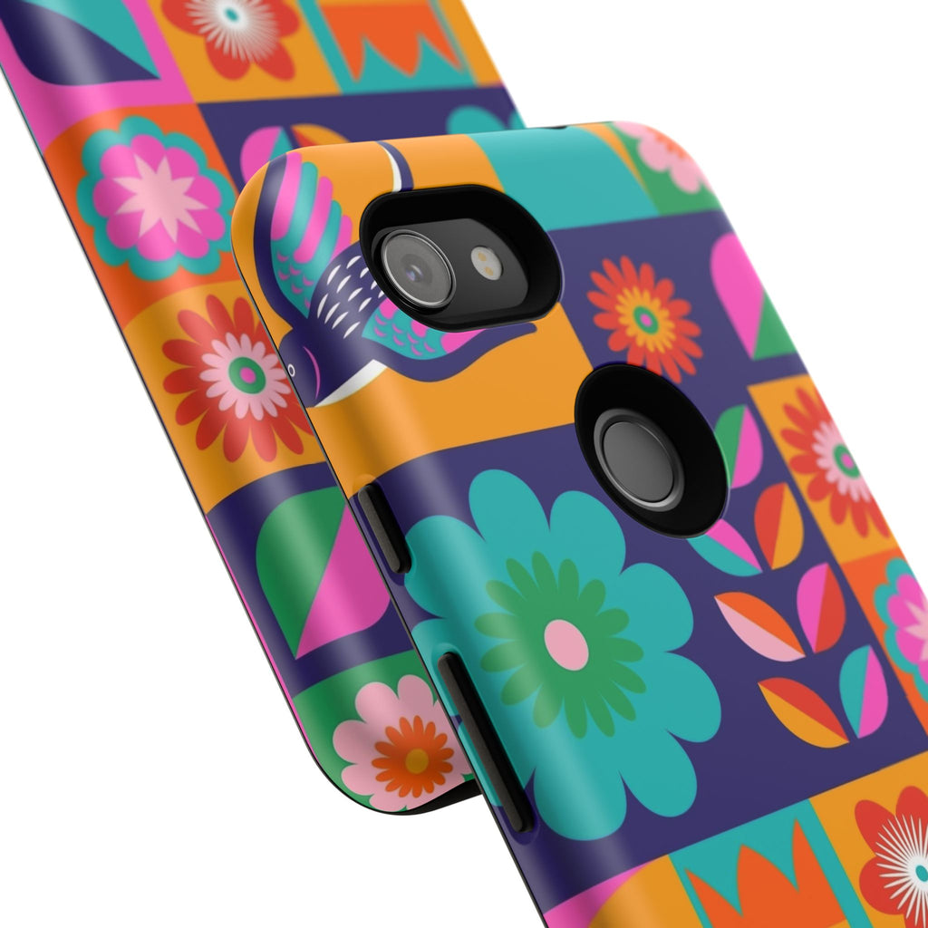Colorful Floral Phone Case, Tough Cases for Protection, Vibrant Design Cover for Gift, Stylish Cell Phone Accessory, Fun Floral Designs - FORMO